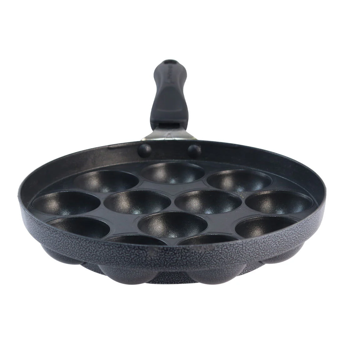 Non-Stick Appa Kara Cookware with 12 cavities | Appam PatraPaniyarakkal | Paniyaram | Appam Pan | Pan Cake Maker | Ponganal Maker | Kuzhi Paniyaram | Paddu Tawa | Cool Touch Bakelite Handle | Pure Grade Aluminium | PFOA Free | 1 Year Warranty | Black - Image 2