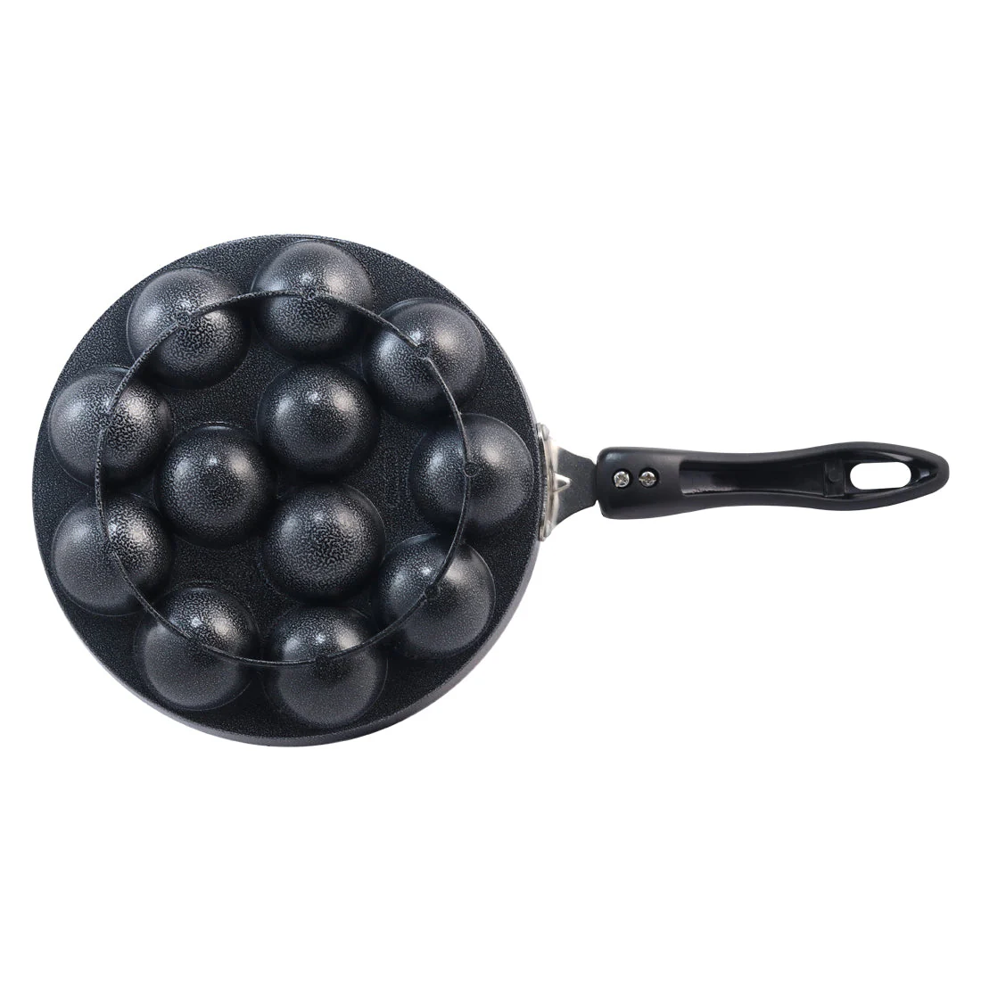 Non-Stick Appa Kara Cookware with 12 cavities | Appam PatraPaniyarakkal | Paniyaram | Appam Pan | Pan Cake Maker | Ponganal Maker | Kuzhi Paniyaram | Paddu Tawa | Cool Touch Bakelite Handle | Pure Grade Aluminium | PFOA Free | 1 Year Warranty | Black - Image 6
