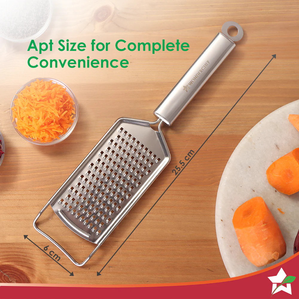 Ambrosia Cheese Grater & Vegetable Shredder | Food-grade Stainless-steel | Comfortable Handle | Multi-purpose Use for Cheese, Veggies, Fruits, Chocolates, Ginger, Garlic | 1-Year Warranty - Image 4