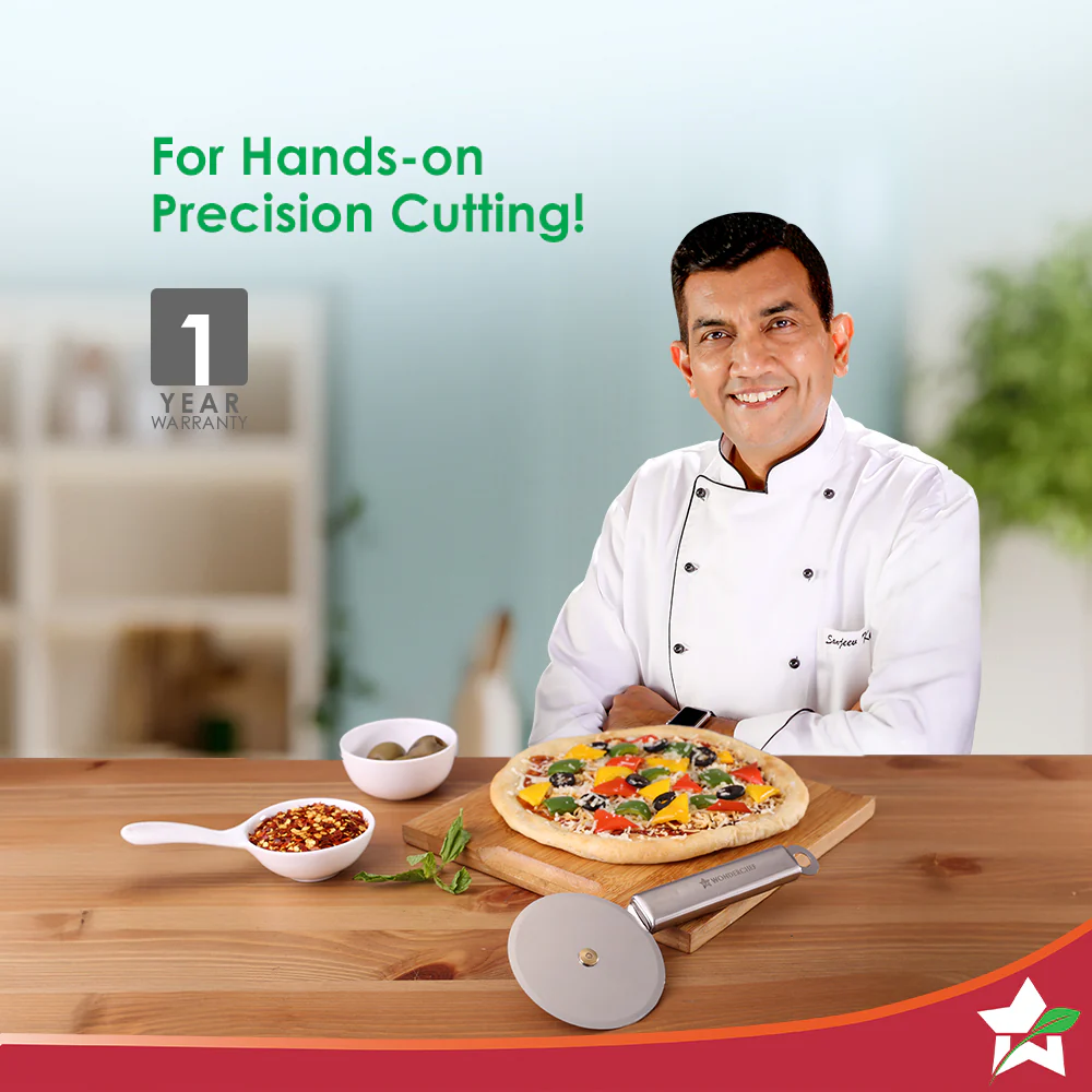 Ambrosia Pizza and Sandwich Cutter | Food-grade Stainless-steel Blades and Handle | Built-in Finger Guard | Multi-purpose Use for Roti, Paratha, Dough | Dishwasher Safe | 1-Year Warranty - Image 2