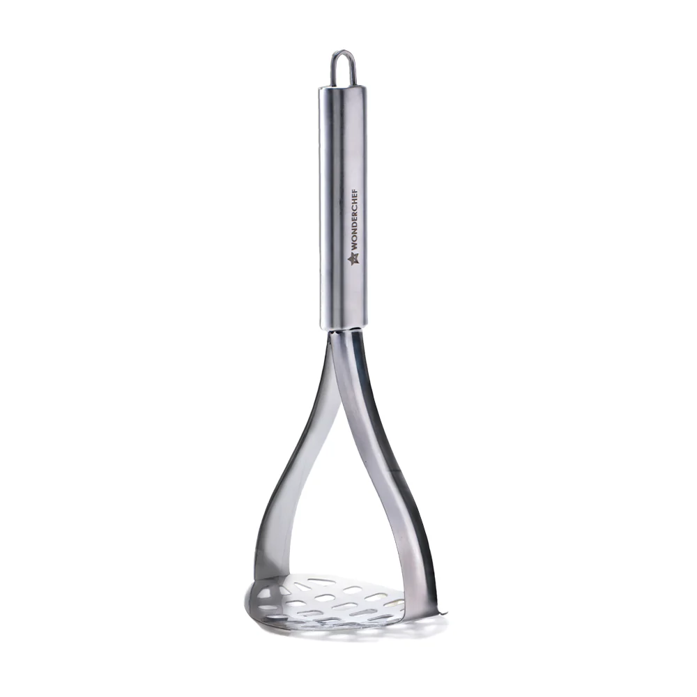Ambrosia Potato Masher|Food-grade Stainless-steel | Comfortable Handle | Multi-purpose Kitchen Tool – For Potato & Vegetable Mashing, Pav Bhaji, Baby Food | Easy to Clean | 1-Year Warranty