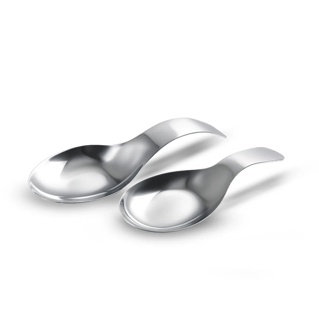 Ambrosia Stainless-steel Spoon Rest 2 Pc. Set for Home, Kitchen Platform and Dining Table, Keep Ladle, Spatula, Serving Spoon, Turner on the Stand, Mess-free Countertop, 1-Yr Warranty