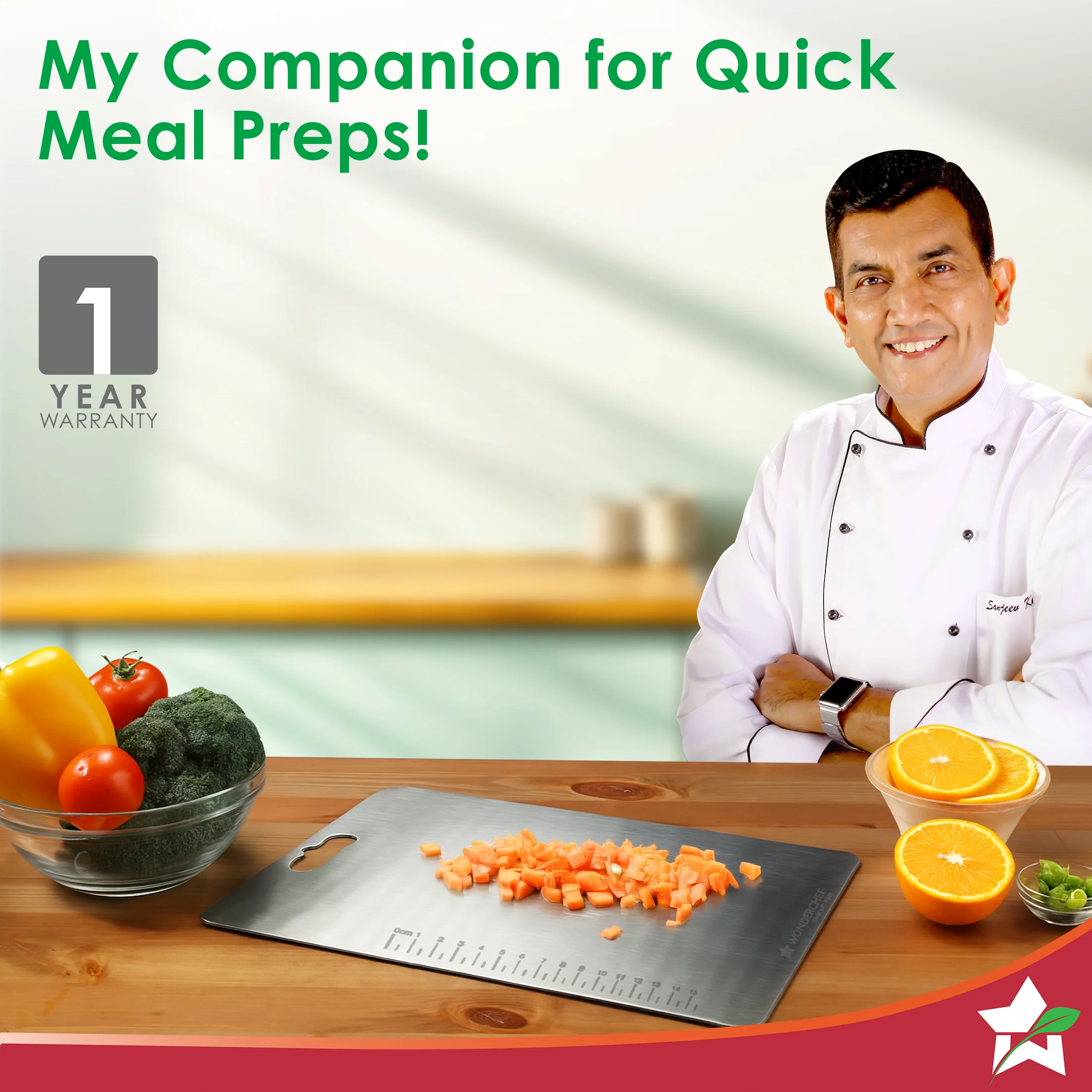 Ambrosia Stainless-steel Vegetable Chopping Board for Kitchen | Heavy-duty Material | Crack and Warp Resistant | Non-porous | Sturdy Surface | Light-weight | Easy to Clean | 1-Year Warranty - Image 2