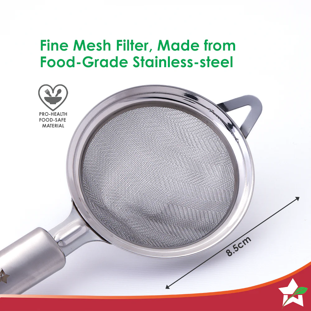 Ambrosia Tea Strainer |Food-grade Stainless-steel | Fine Mesh Filters for Smooth Brews | Comfortable Handle | Strain Coffee, Herbs, Spices, Soups, Juices | Dishwasher Safe | 1-Year Warranty - Image 3