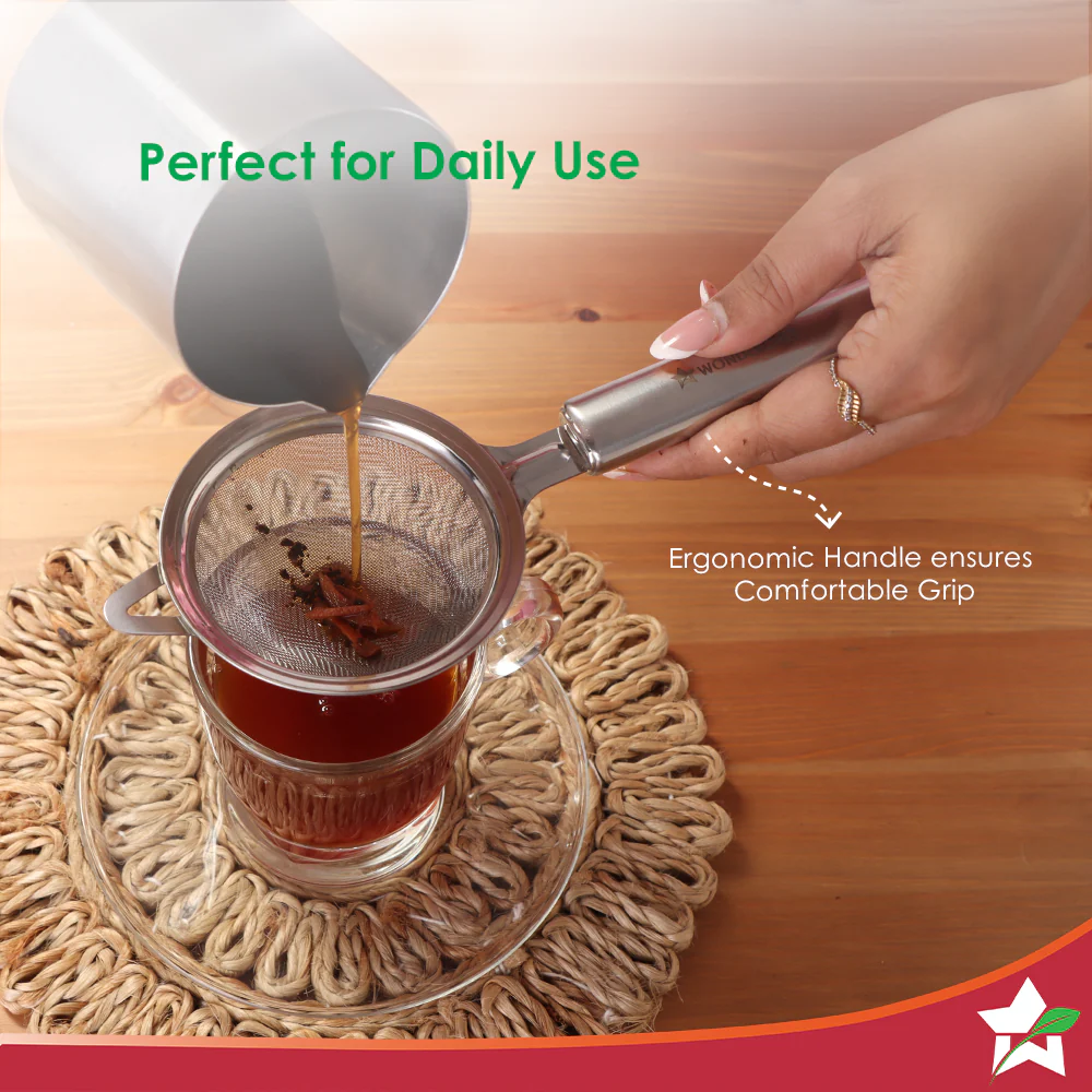 Ambrosia Tea Strainer |Food-grade Stainless-steel | Fine Mesh Filters for Smooth Brews | Comfortable Handle | Strain Coffee, Herbs, Spices, Soups, Juices | Dishwasher Safe | 1-Year Warranty - Image 5