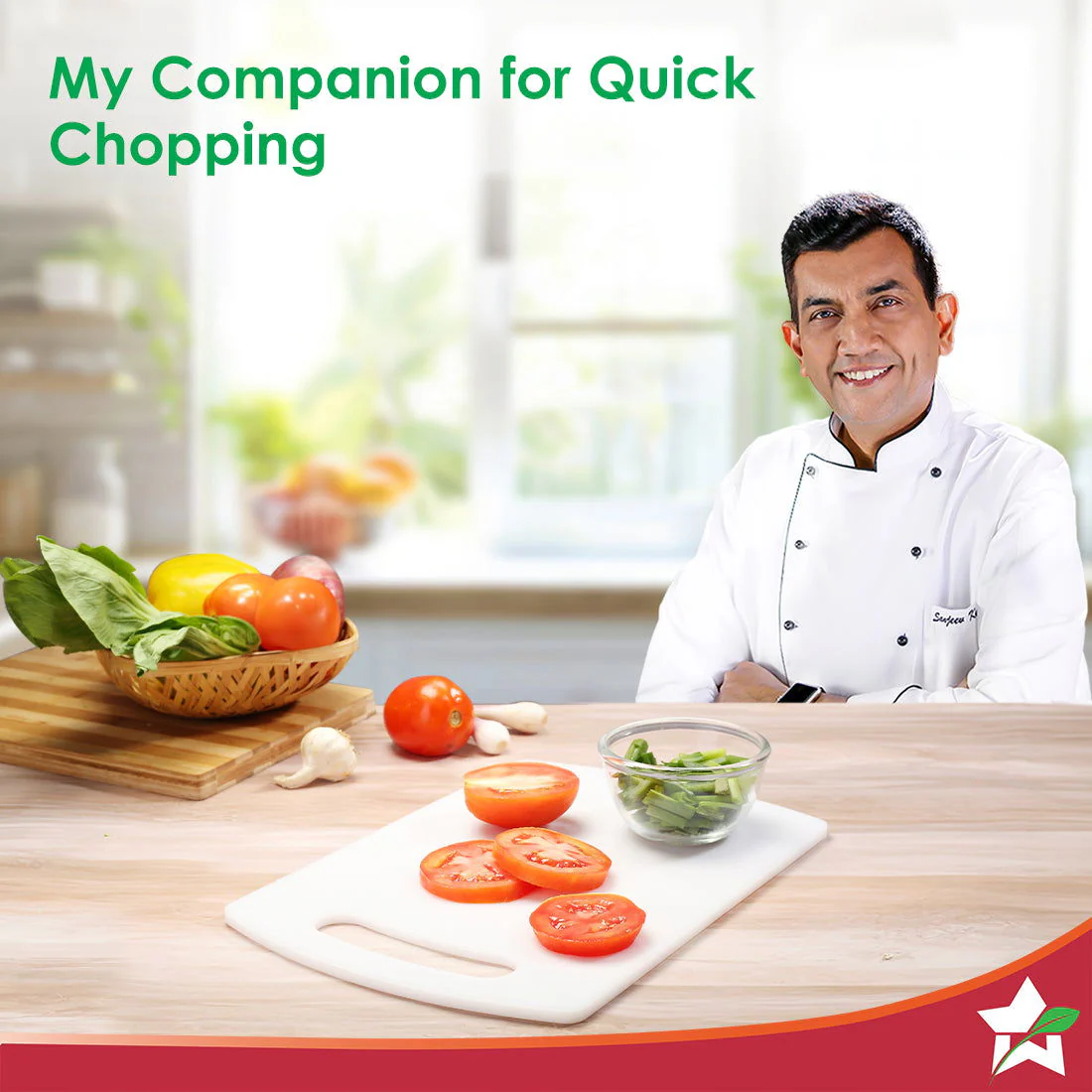 Ambrosia Vegetable Chopping Board | 11.5" x 8" | 6mm Thickness | Crack-Resistant and Unbreakable | Odour and Stain Resistant | Easy to Clean | White - Image 2
