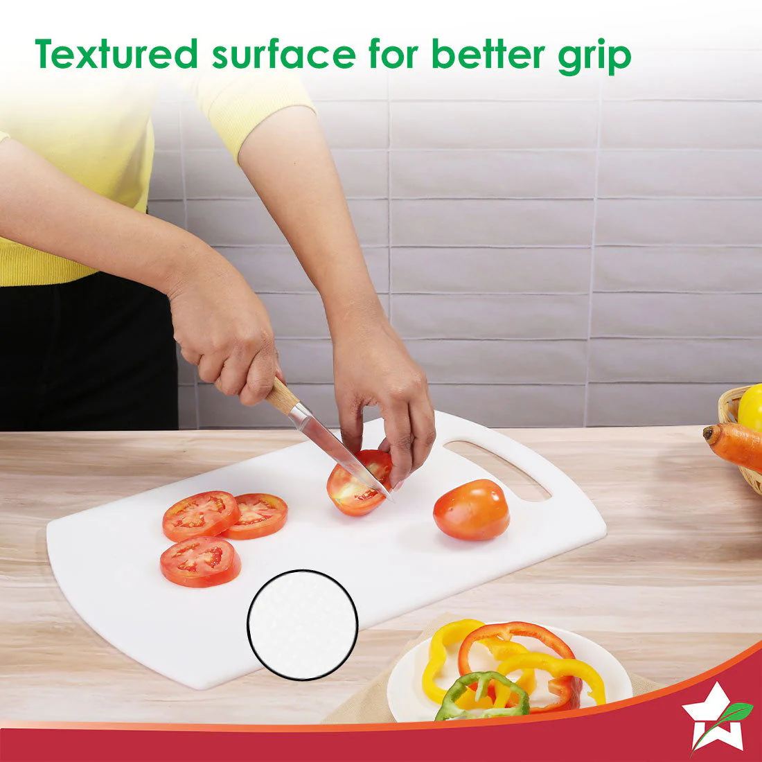 Ambrosia Vegetable Chopping Board | 11.5" x 8" | 6mm Thickness | Crack-Resistant and Unbreakable | Odour and Stain Resistant | Easy to Clean | White - Image 4