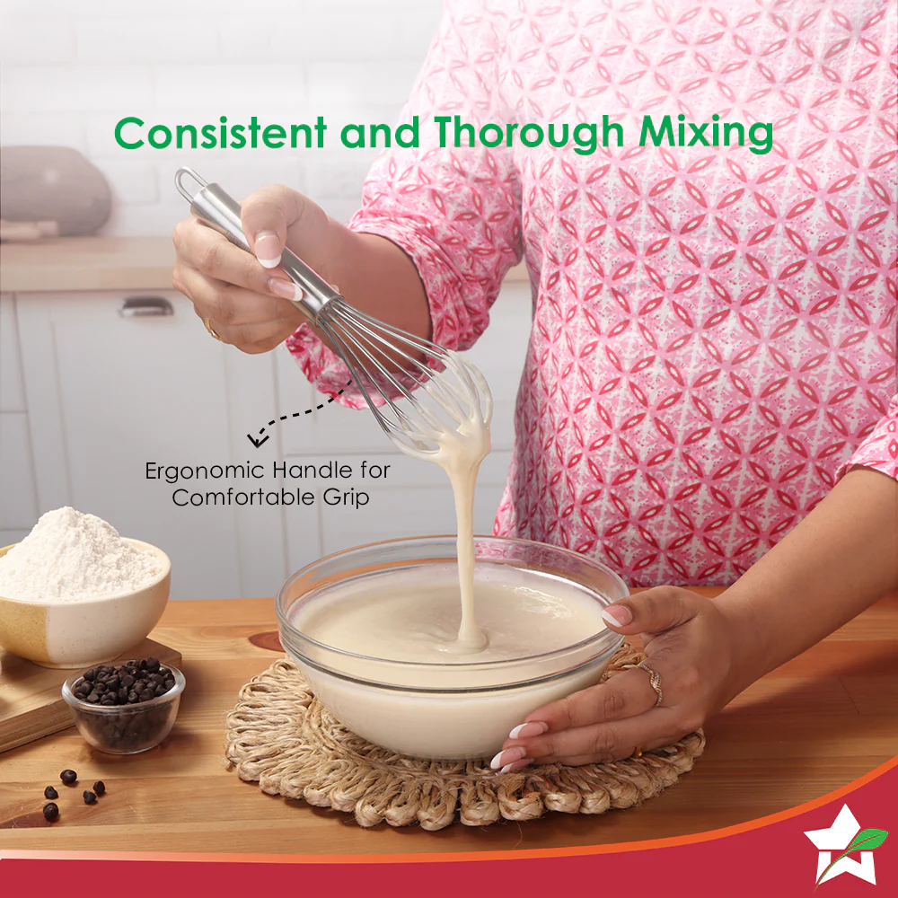 Ambrosia Whisk | Food-grade Stainless-steel | Comfortable Handle | Multi-purpose Kitchen Tool – For Blending, Whisking, Egg Beating, Stirring, Baking | Compact Design |1-Year Warranty - Image 3