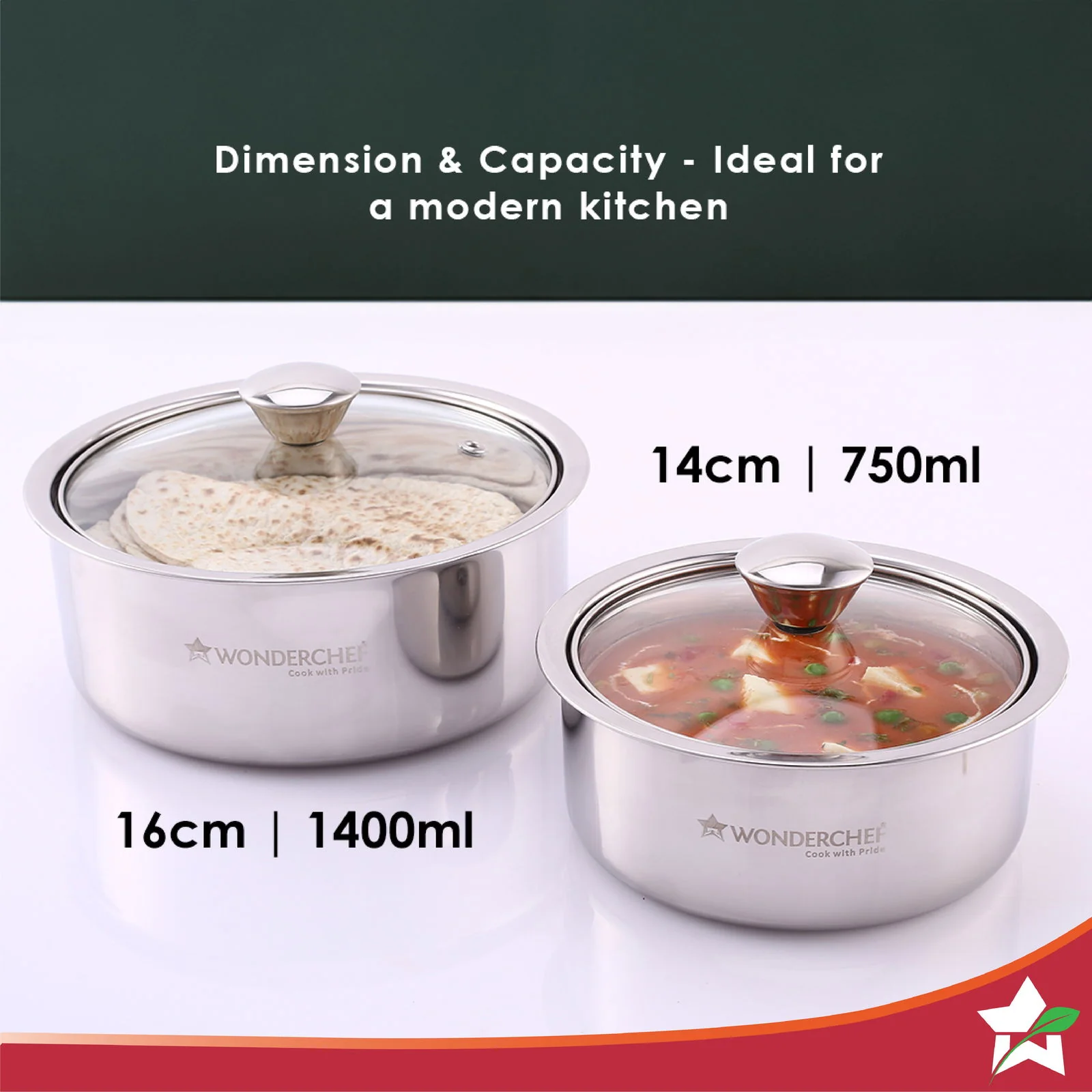Wonderchef Austin Serving Casserole with Lid Set of 2pc - Image 6