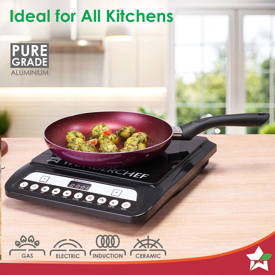 Bandhan Non-Stick Cookware 2 Pcs. Set | Dosa Tawa and Fry Pan | 100% PFOA Free Coating | Pure Grade Virgin Aluminium | Compatible with Multiple Cooktops | Red and Purple | 2 Year Warranty - Image 6