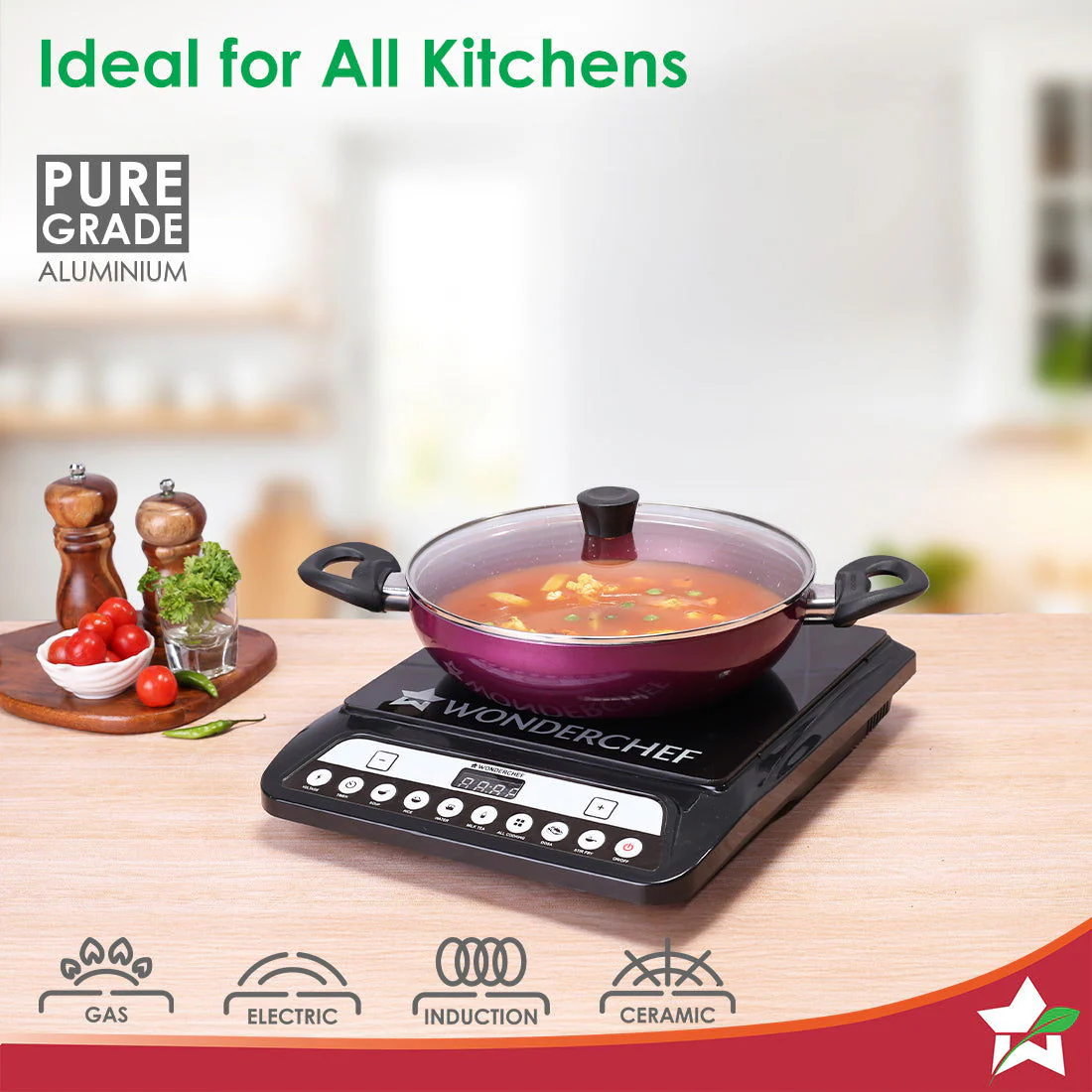 Bandhan Non-stick Cookware 3 Pcs.Set | Dosa Tawa,Kadhai and Lid | 100% PFOA free Coating | Pure Grade Virgin Aluminium | Compatible with Multiple Cooktops | Red and Purple | 2 Year Warranty - Image 6