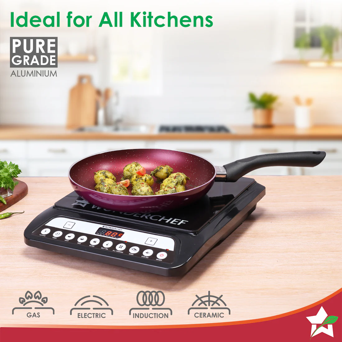 Bandhan Non-stick Cookware 4 Pc. Set | Perfect Gift | Fry Pan, Dosa Tawa, Kadhai with Glass Lid | Healthy, Low Oil Meals | Scratch-resistant | Gas & Induction Compatible | Easy to Clean - Image 6