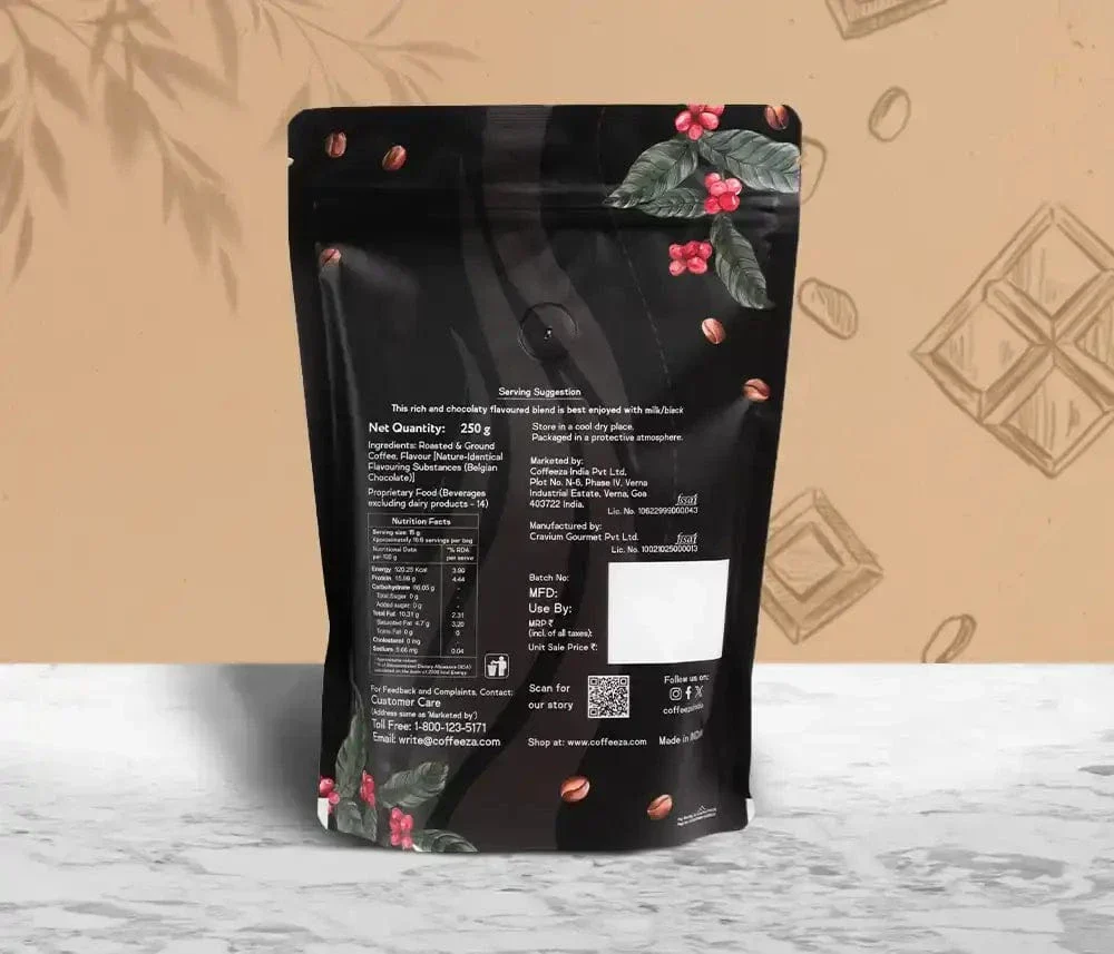 Coffeeza Belgian Chocolate 100% Arabica Flavoured Ground Coffee - Image 3