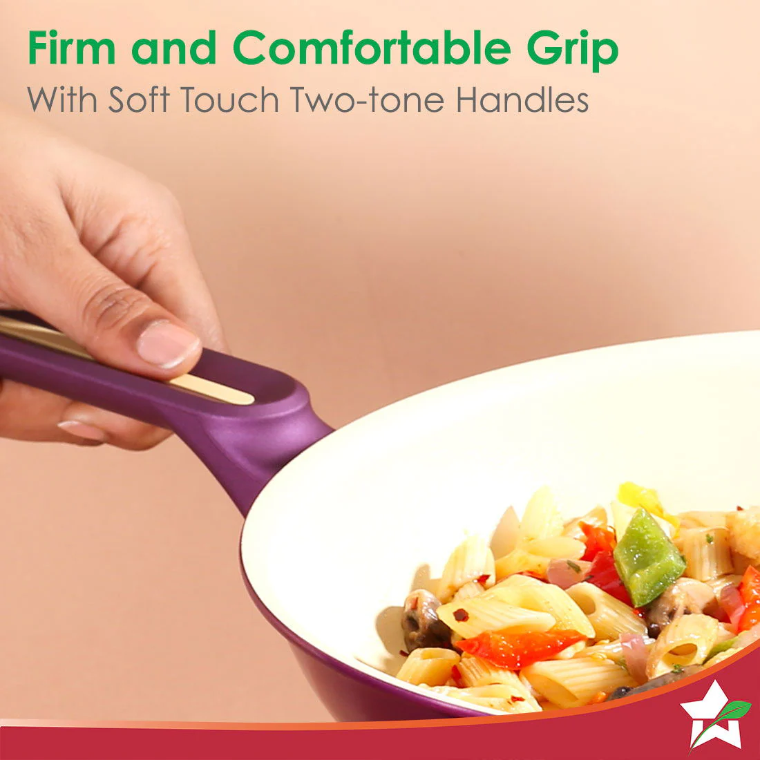 Bellagio Fry Pan | Healthy Ceramic Coating | Non-Toxic | PFAS and PFOA Free | 3mm Thickness | Soft-Touch Handles | Deep Purple | 2 Year Warranty - Image 4