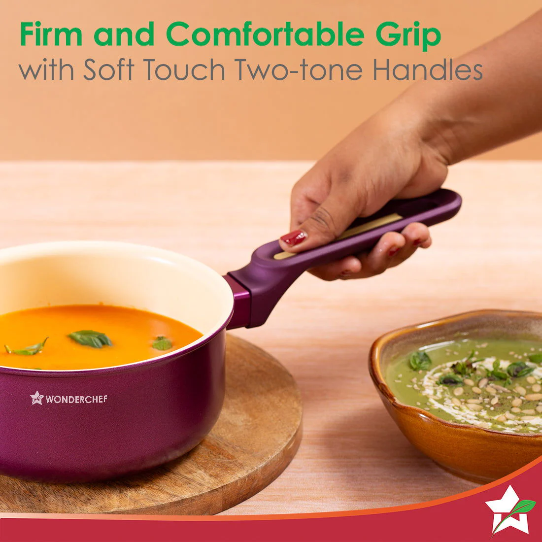 Bellagio Saucepan | Healthy Ceramic Coating | Non-Toxic | PFAS and PFOA Free | 3mm Thickness | Soft-Touch Handles and Knob | Deep Purple | 2 Year Warranty - Image 5