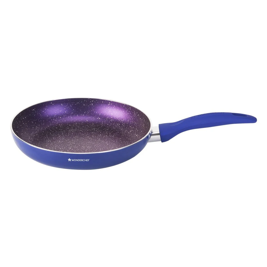 Wonderchef Renewed Blueberry Aluminium 24cm Fry Pan| Non-Stick | Induction Friendly Cookware | Soft Touch Handle | Pure Grade Aluminium | PFOA Free
