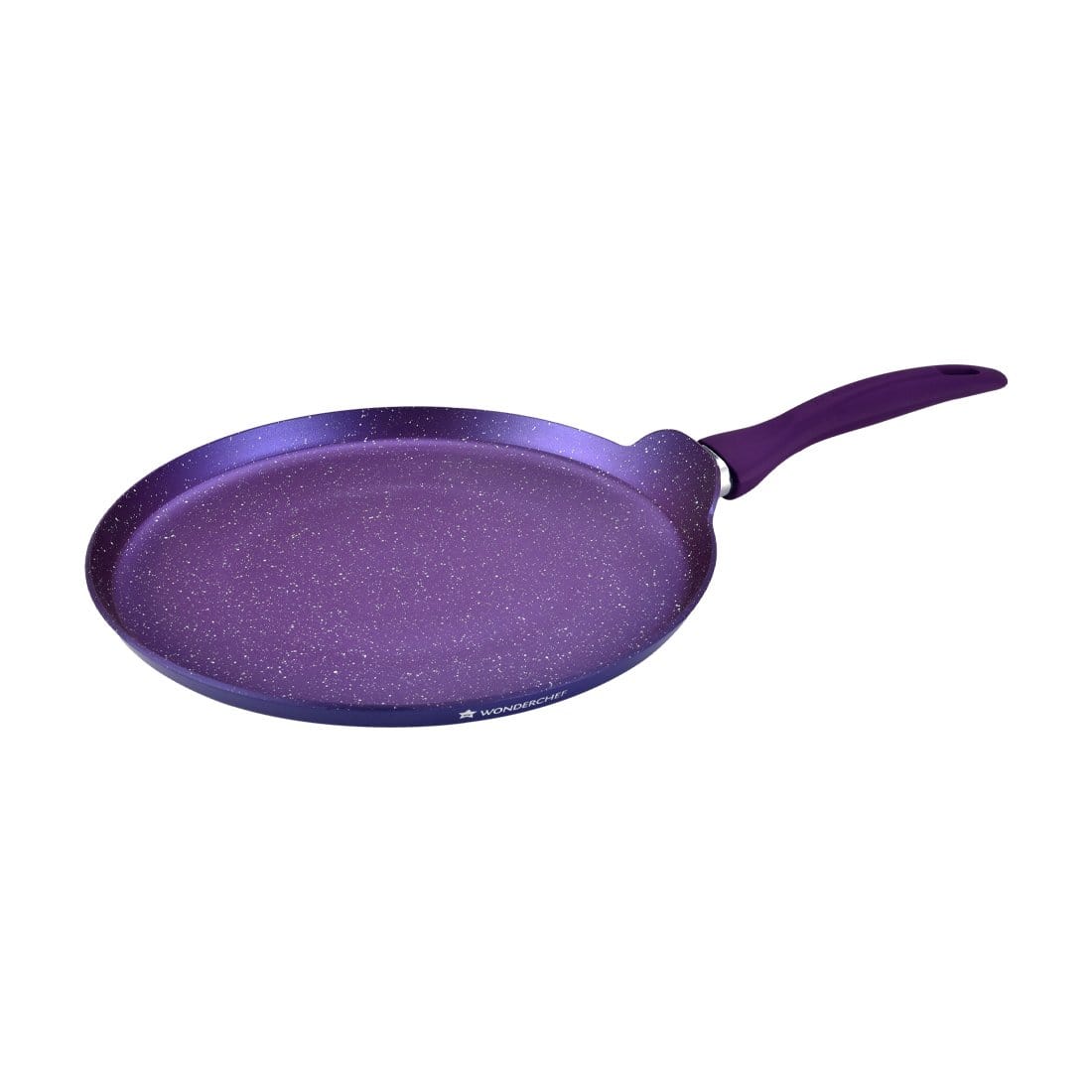 Wonderchef Renewed Blueberry Aluminium 28cm Dosa Tawa| Non-Stick | Induction Friendly Cookware | Soft Touch Handle | Pure Grade Aluminium | PFOA Free