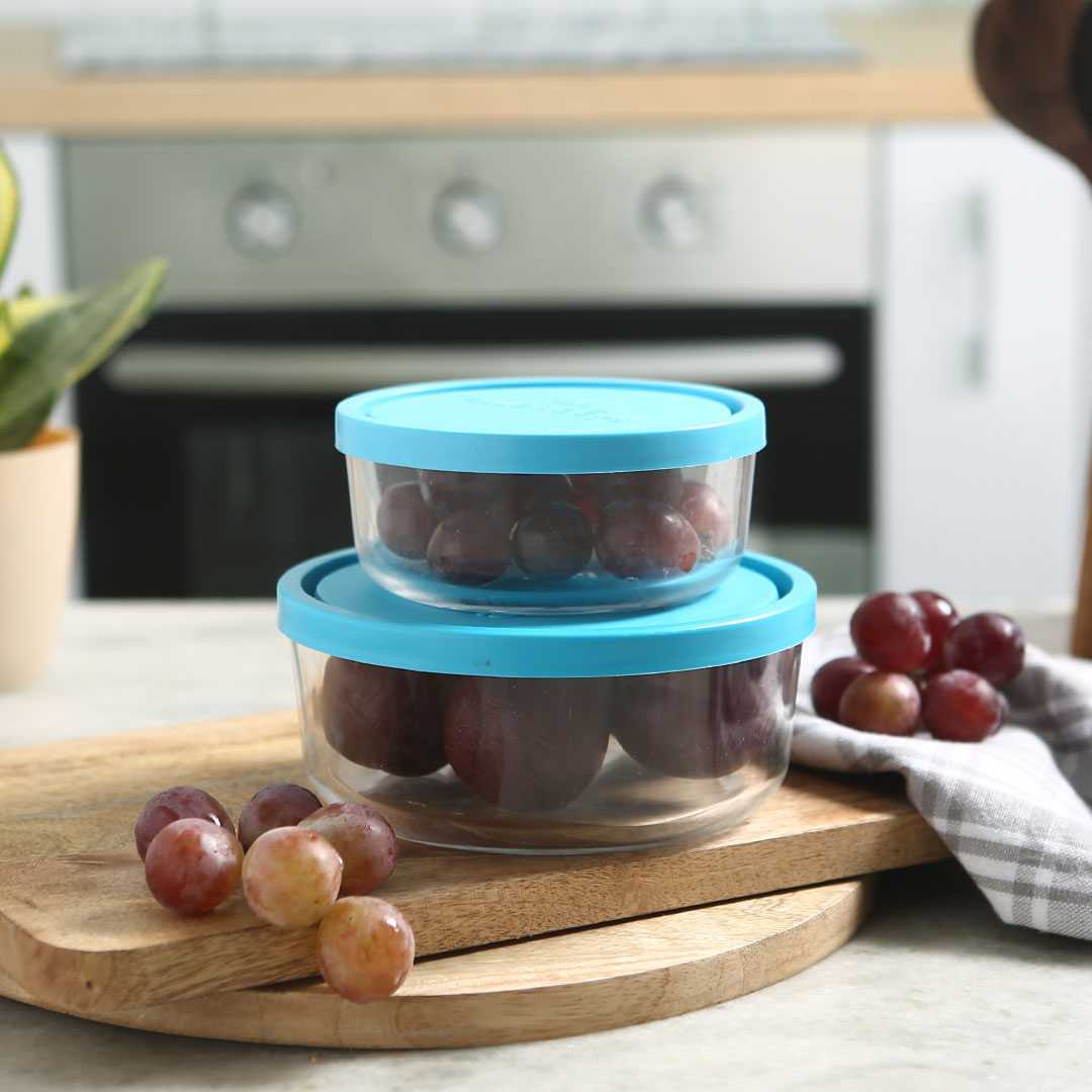 Bormioli Frigoverre 2 Pcs Round Glass Container