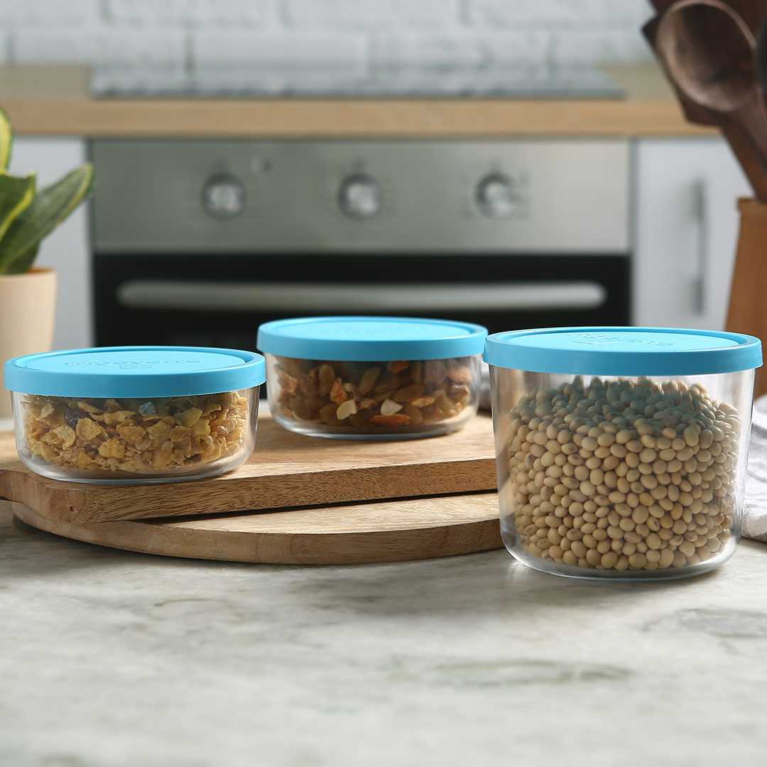 Bormioli Frigoverre 3 Pcs Set Round Glass Container - Image 2