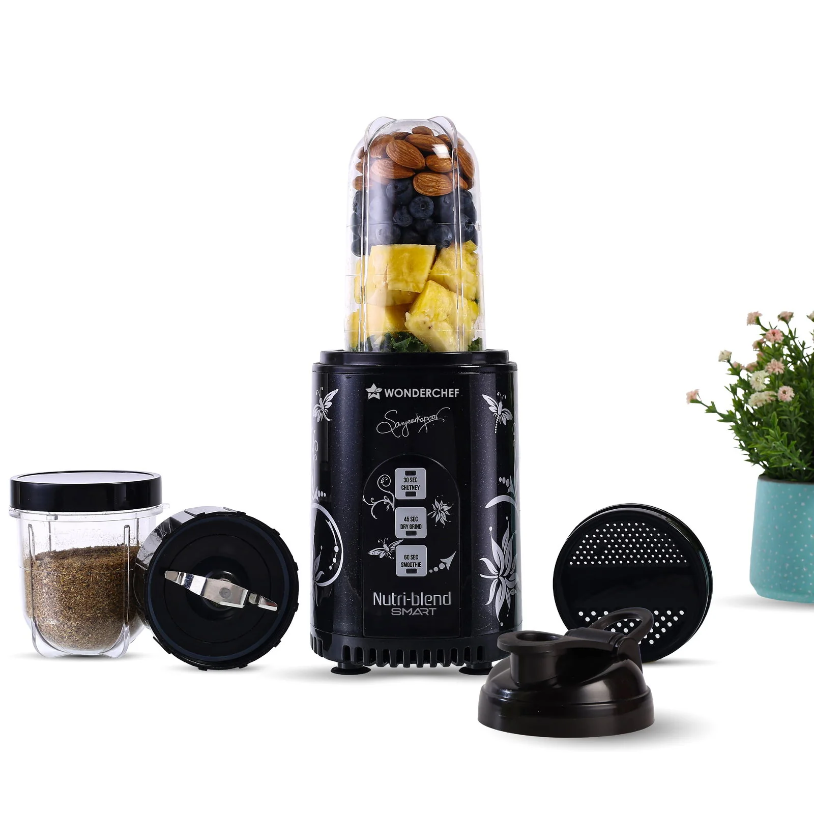 Desi Deluxe Breakfast Bundle | Duralite Die-cast 28 cm Dosa Tawa, Nutri-blend SMART Automatic Mixer Grinder, Non-Stick Appa Kara Cookware with 12 cavities, Stainless Steel Coconut Scraper - Image 3