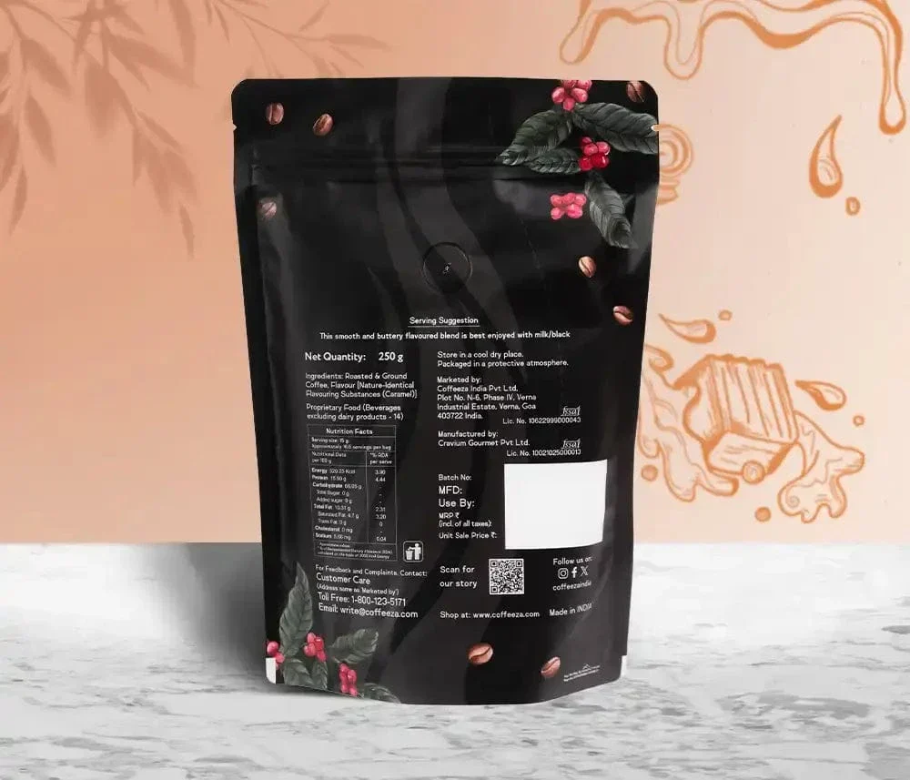 Coffeeza Caramel 100% Arabica Flavoured Ground Coffee - Image 3