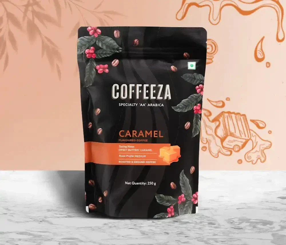 Coffeeza Caramel 100% Arabica Flavoured Ground Coffee - Image 4