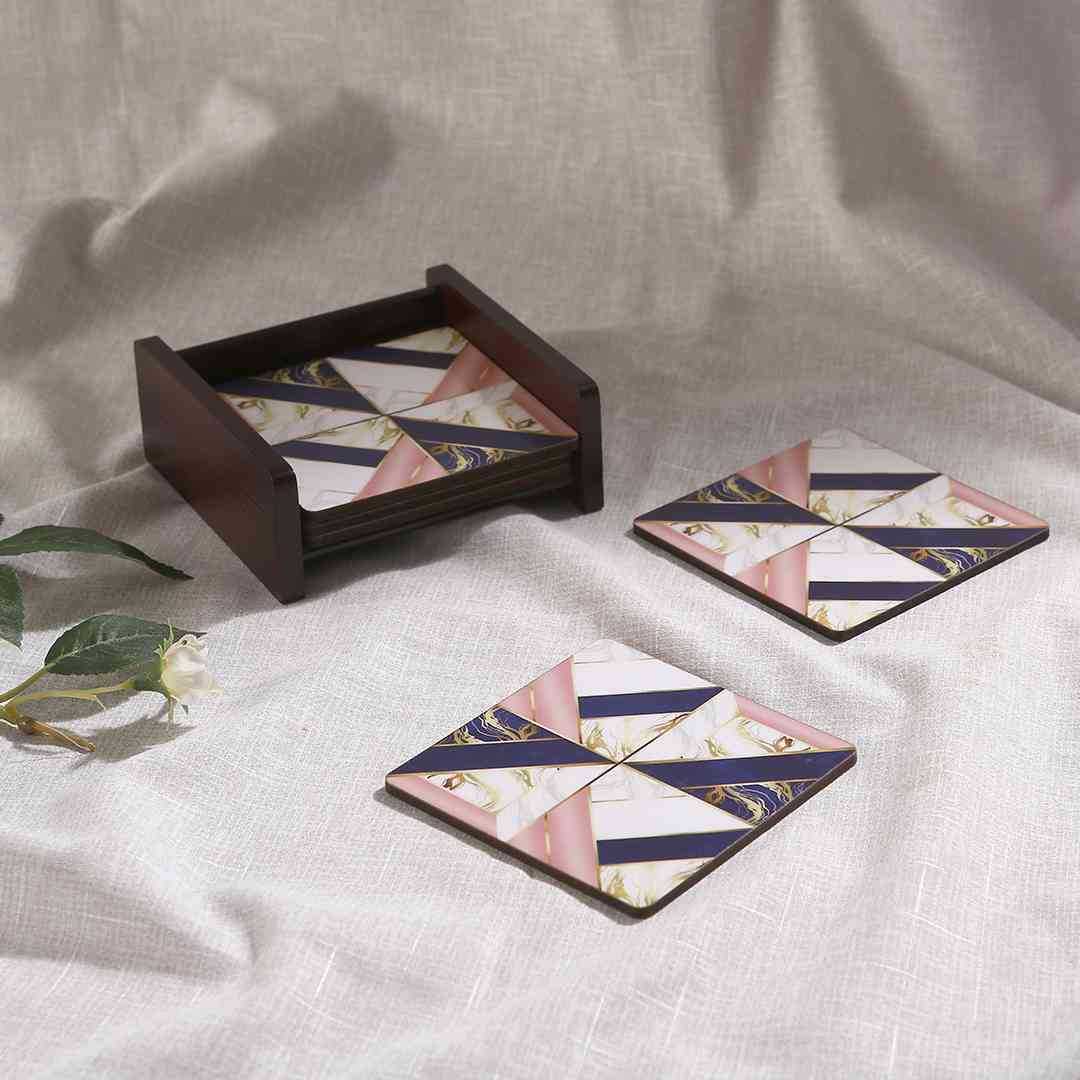 Casablanca Marble Mosaic Coaster - Set of 6 - Image 4