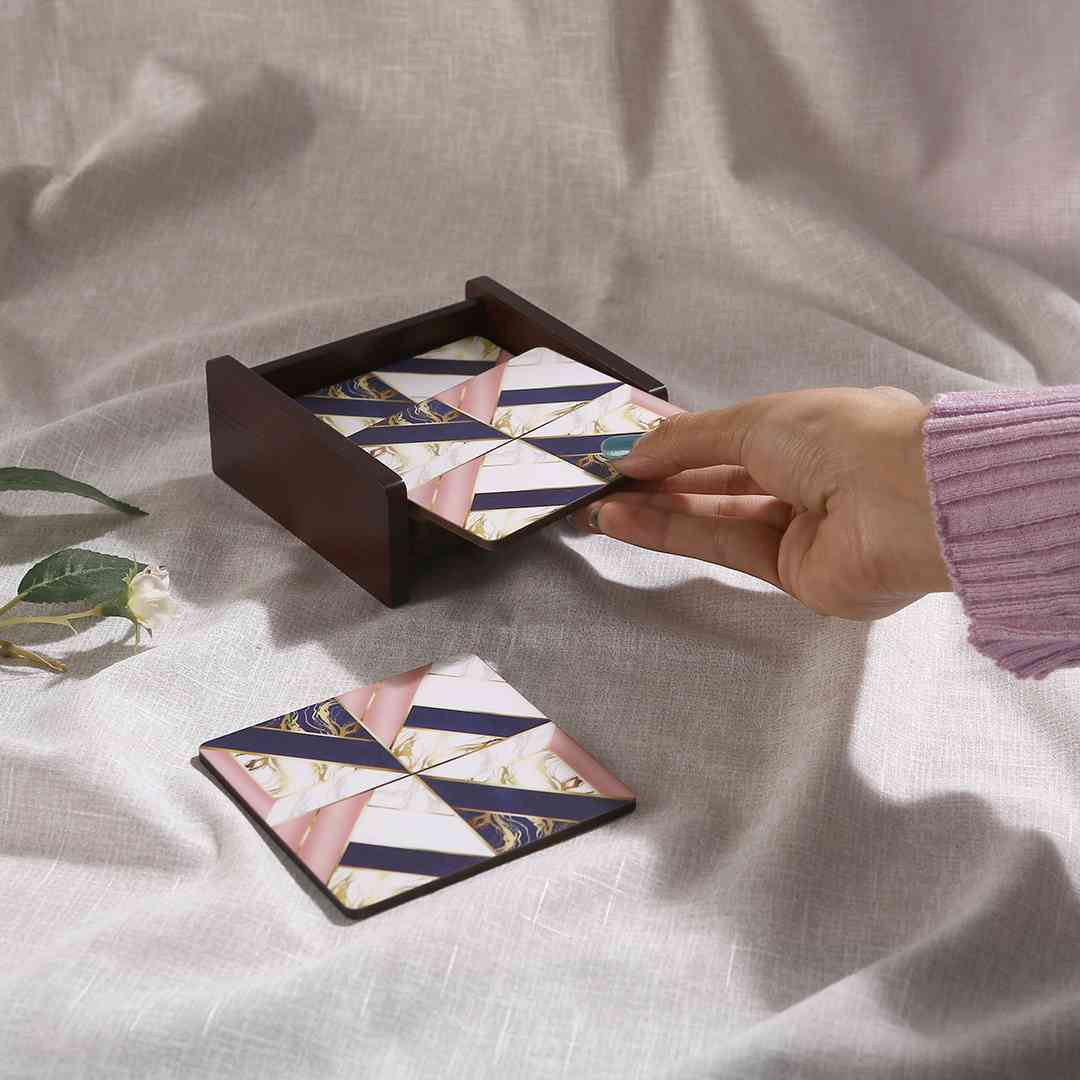 Casablanca Marble Mosaic Coaster - Set of 6 - Image 5