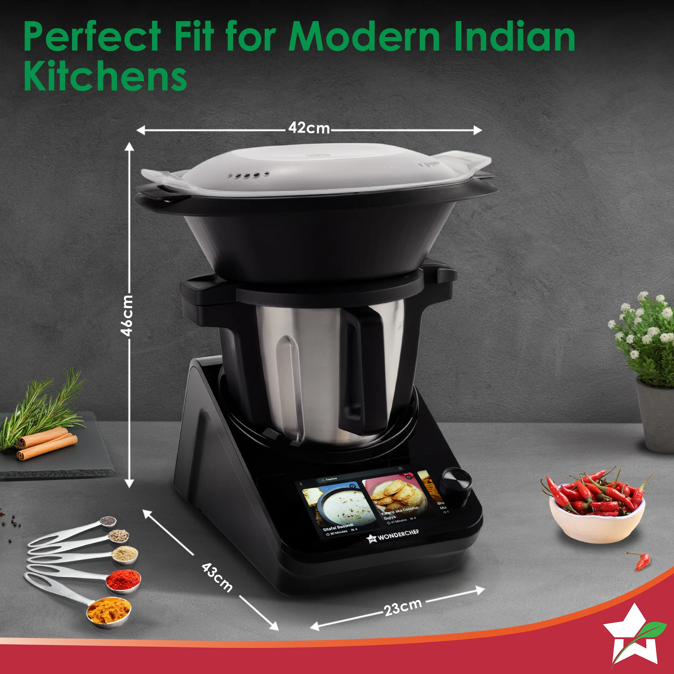 Chef Magic Kitchen Robot, Automatic Cooking Assistant, 500+ Recipes by Chef Sanjeev Kapoor, 15+ Cooking Modes, Create/Edit Recipes, Built-in Weighing Scale, Wi-fi & Phone App, 2-Yr Warranty - Image 3