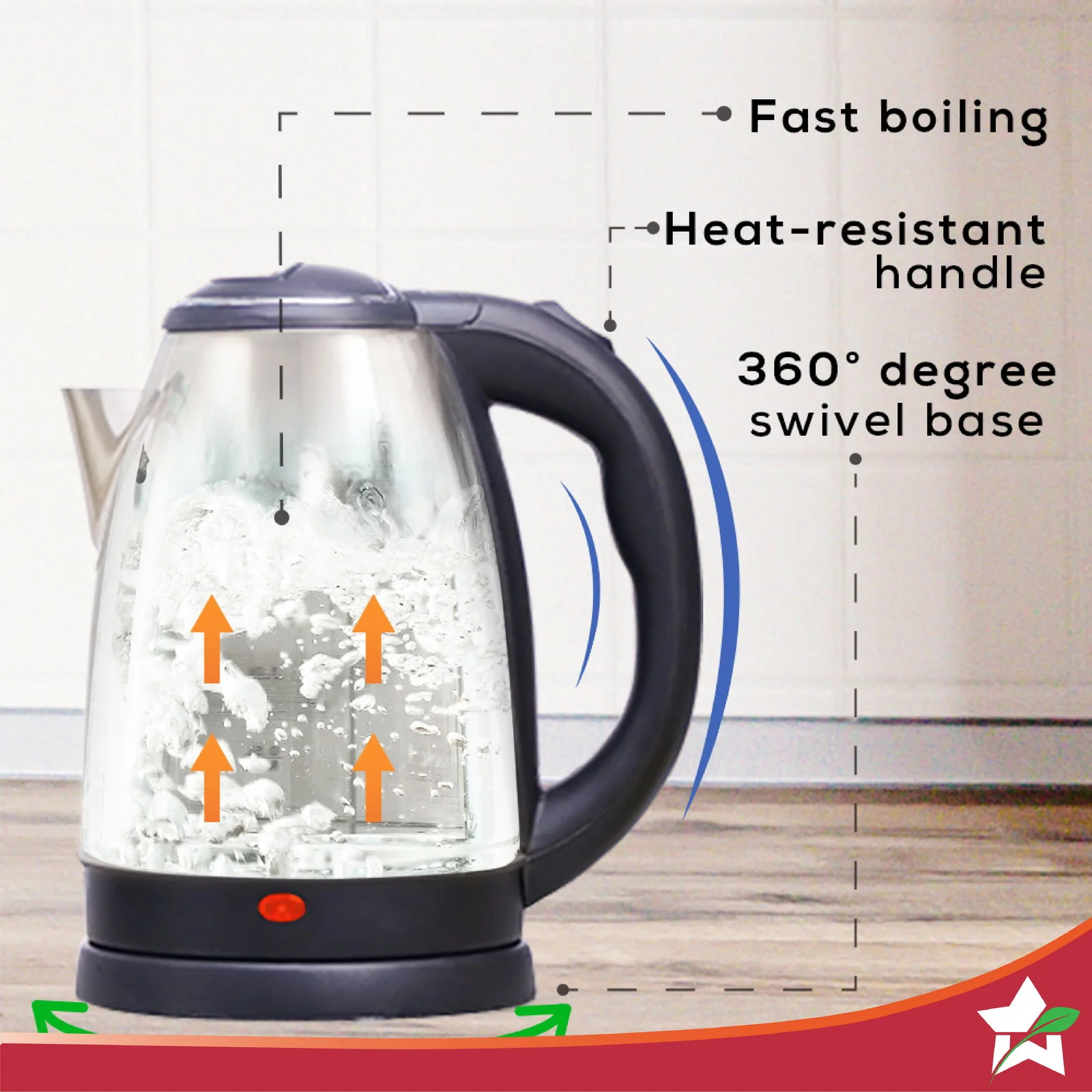 Crescent Kettle 1.8L + Sippy Stainless Steel Bottle, Gift Combo, For Family and Friends, Gift for Diwali and Other Festivals, House Warming - Image 3