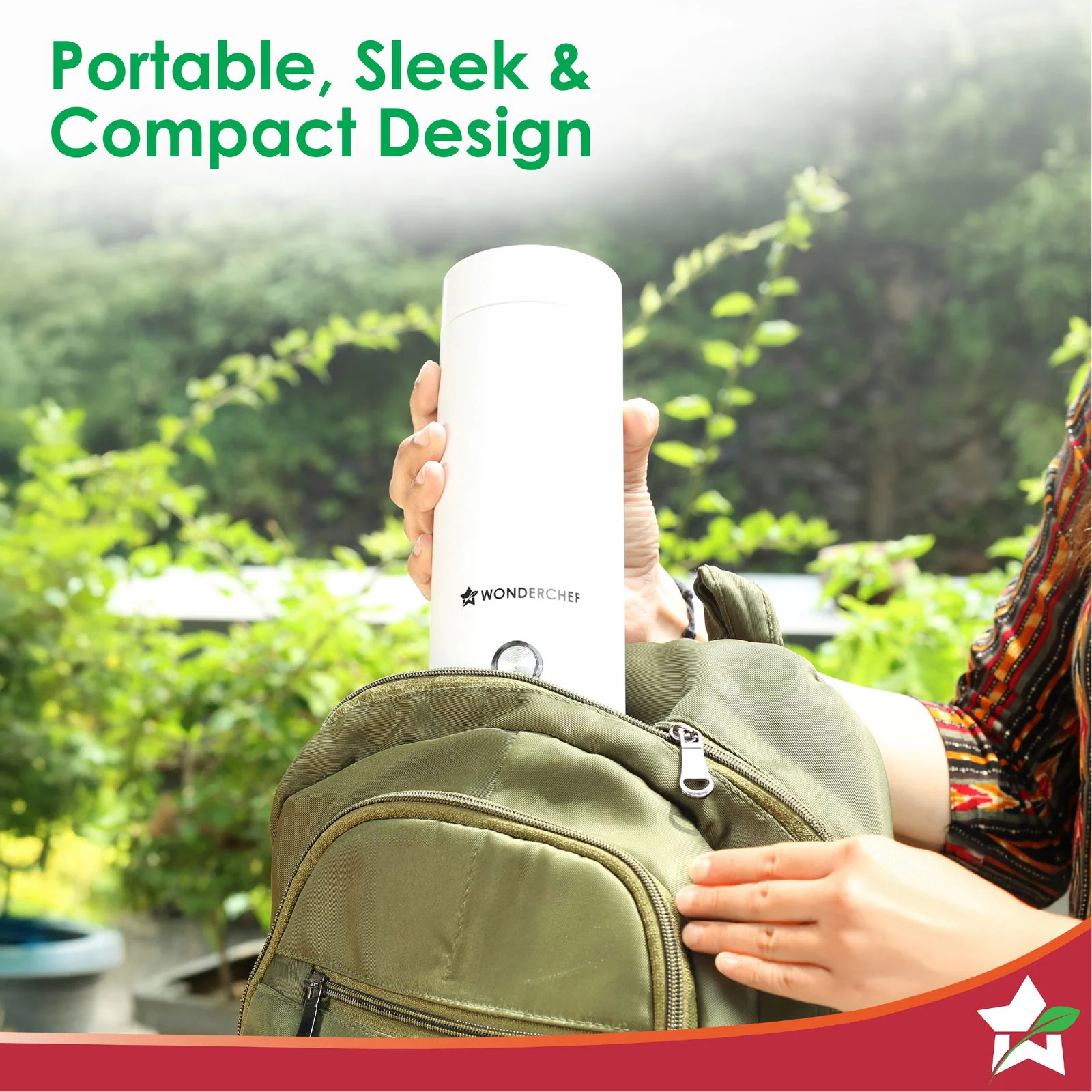 Crescent Travel Kettle | 400ml | Sleek and Compact | Leak-proof | Steam Release System | High-Quality Stainless Steel Interior | LED Indicator | Complete Manual Control - Image 3