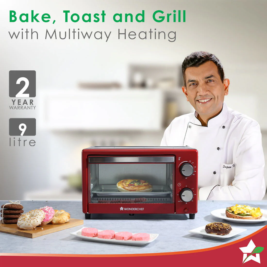 Oven Toaster Griller (OTG) Crimson Edge - 9 Litres - with Auto-shut Off, Heat-resistant Tempered Glass, Multi-stage Heat Selection, 2 Years Warranty, 650W, Red - Image 2