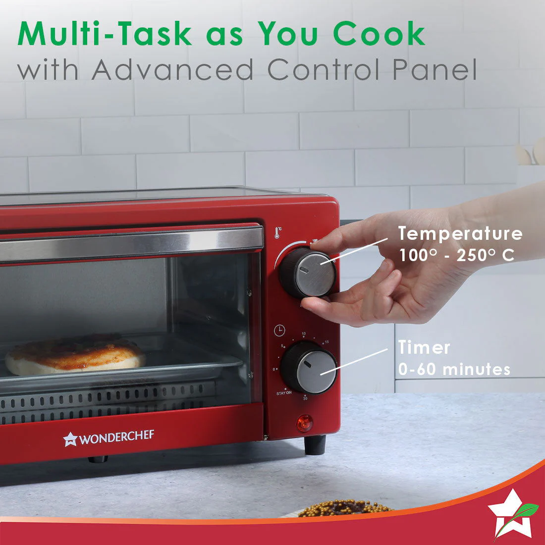 Oven Toaster Griller (OTG) Crimson Edge - 9 Litres - with Auto-shut Off, Heat-resistant Tempered Glass, Multi-stage Heat Selection, 2 Years Warranty, 650W, Red - Image 3