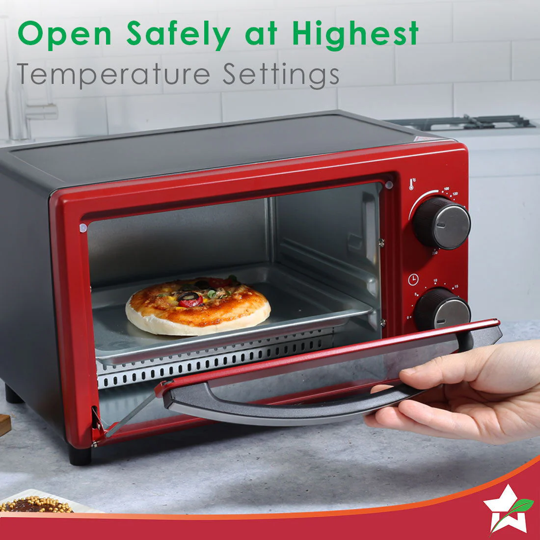 Oven Toaster Griller (OTG) Crimson Edge - 9 Litres - with Auto-shut Off, Heat-resistant Tempered Glass, Multi-stage Heat Selection, 2 Years Warranty, 650W, Red - Image 4