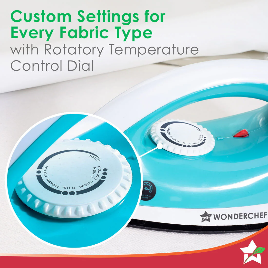 Dry Iron Cruze | 1000W | Quick Heating | Non-Stick Coated Sole Plate | Light and Compact Design | Temperature Control Dial | 1 Year Warranty - Image 5