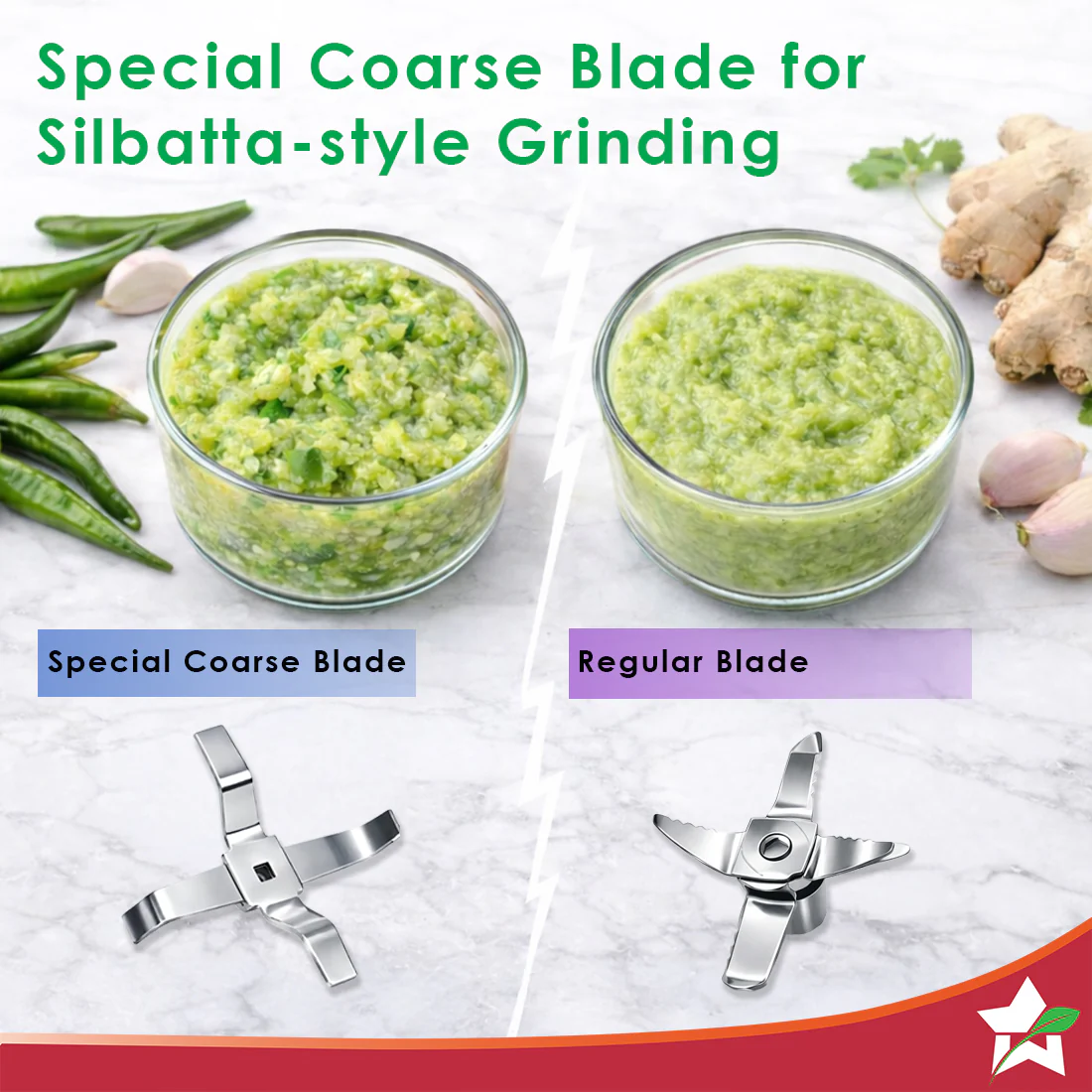 Cube 1000W Mixer Grinder, 3 Jars with Flow Breakers, Special Coarse Blade for Silbatta-style Khada Masala Grinding, Ideal for Grinding, Blending Chutney, Idli/Dosa Batter, 2-Yr Warranty - Image 4