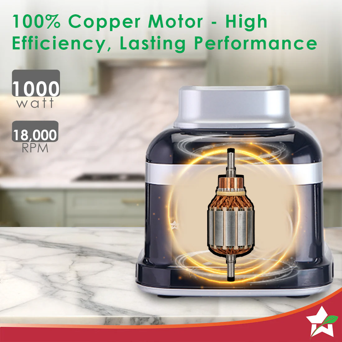 Cube 1000W Mixer Grinder, 3 Jars with Flow Breakers, Special Coarse Blade for Silbatta-style Khada Masala Grinding, Ideal for Grinding, Blending Chutney, Idli/Dosa Batter, 2-Yr Warranty - Image 5