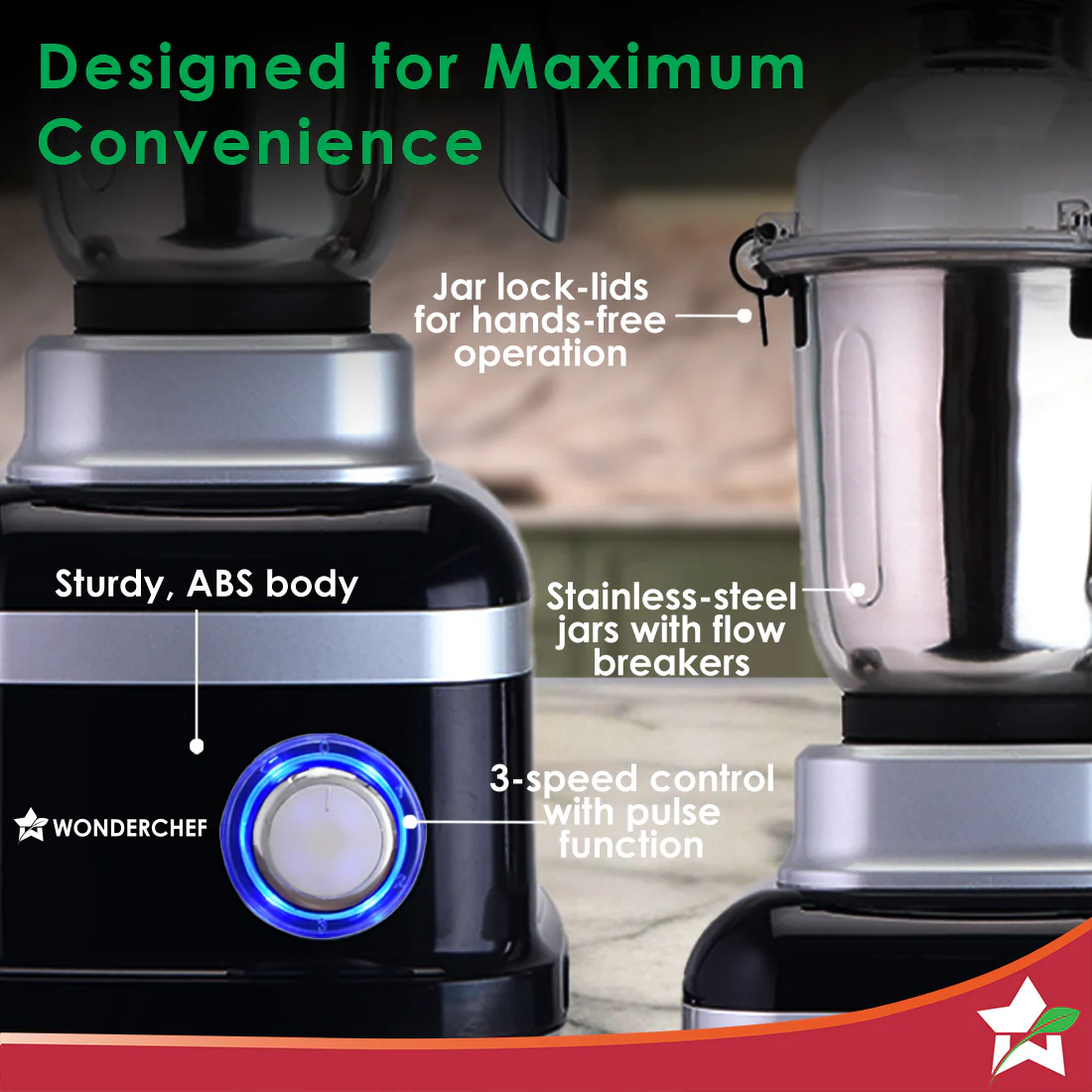 Cube 1000W Mixer Grinder, 3 Jars with Flow Breakers, Special Coarse Blade for Silbatta-style Khada Masala Grinding, Ideal for Grinding, Blending Chutney, Idli/Dosa Batter, 2-Yr Warranty - Image 8