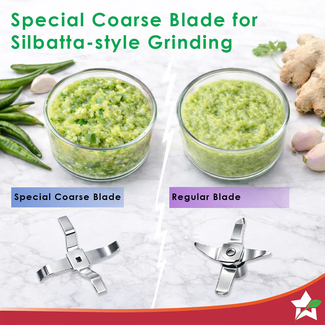Cube 1000W Mixer Grinder, 4 Jars with Flow Breakers, Special Coarse Blade for Silbatta-style Khada Masala Grinding, Ideal for Grinding, Blending Chutney, Idli/Dosa Batter, 2-Yr Warranty - Image 4