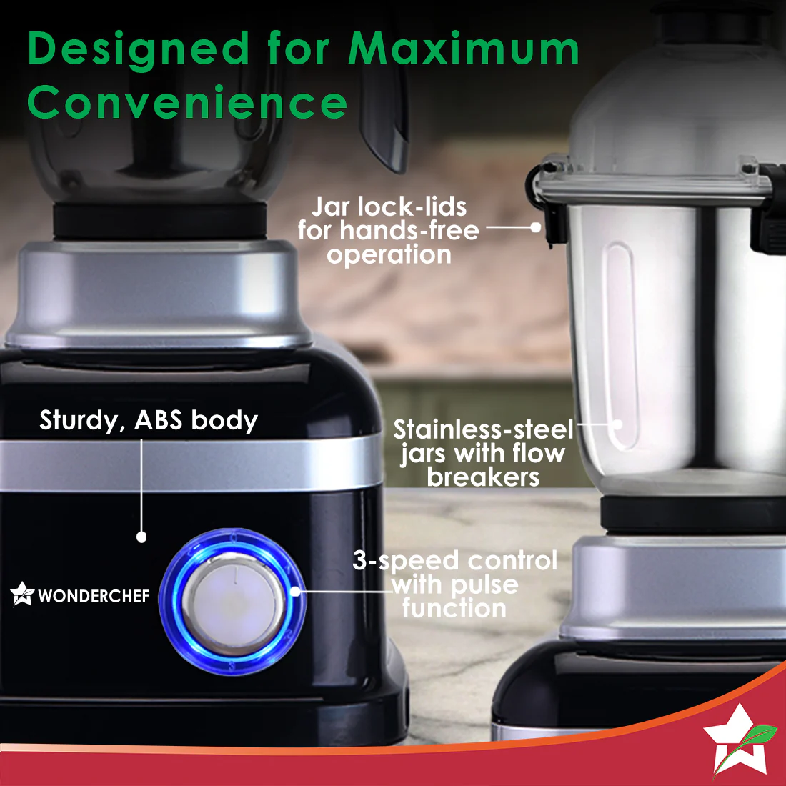 Cube 1000W Mixer Grinder, 4 Jars with Flow Breakers, Special Coarse Blade for Silbatta-style Khada Masala Grinding, Ideal for Grinding, Blending Chutney, Idli/Dosa Batter, 2-Yr Warranty - Image 8