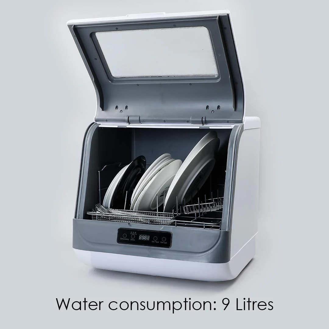 CounterTop Dishwasher, 1250W, 72°C High Temperature Sterilization, 360°Double Spray, Effective Drying System, Portable, 9L - Image 3