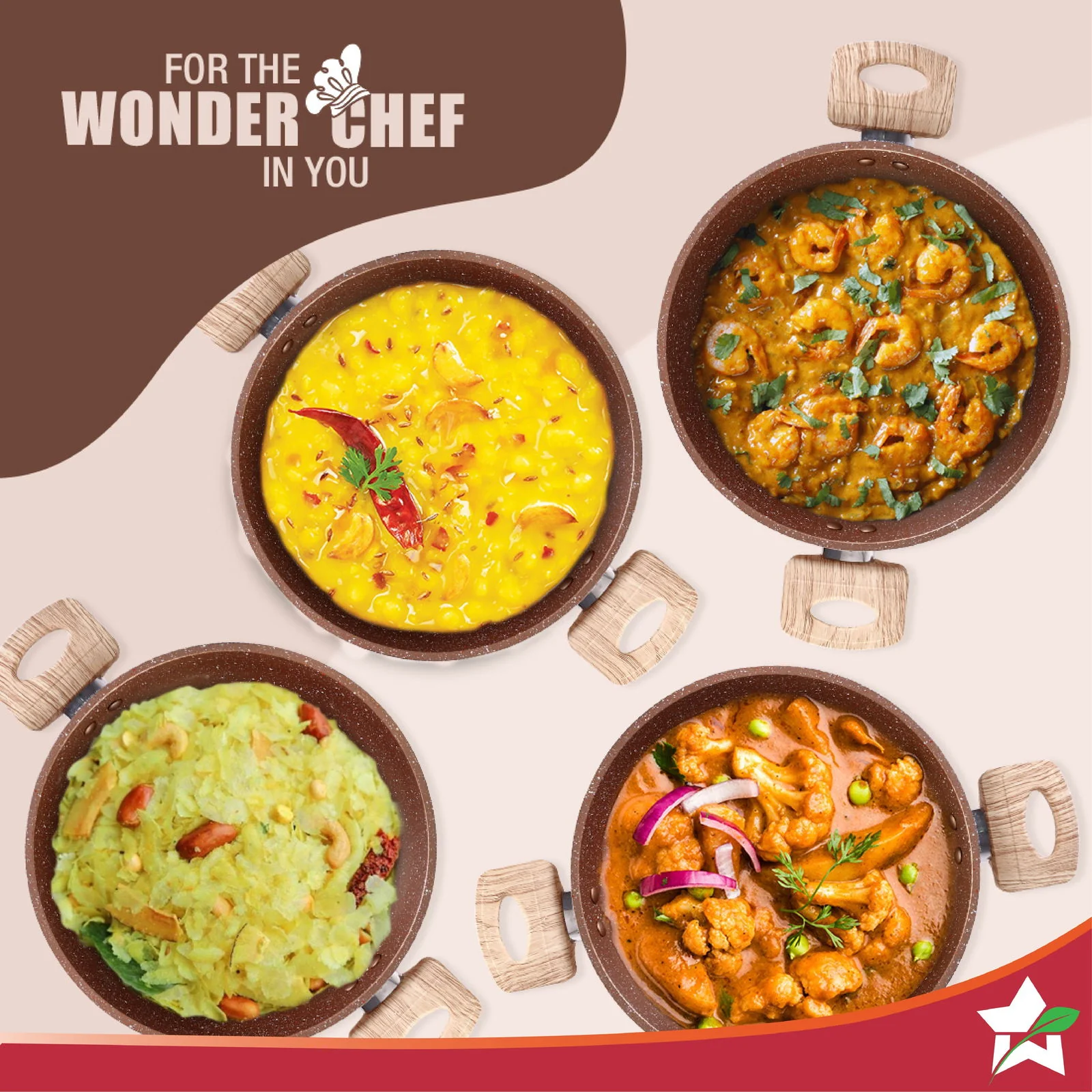 Duralife Die-cast 24 cm Kadhai with lid | 5 Layer Healthy Duramax Non-Stick Coating | Soft Touch Handles | Pure Grade Aluminium | PFOA Free | 2.5 litres | 2 Year Warranty | Copper - Image 7