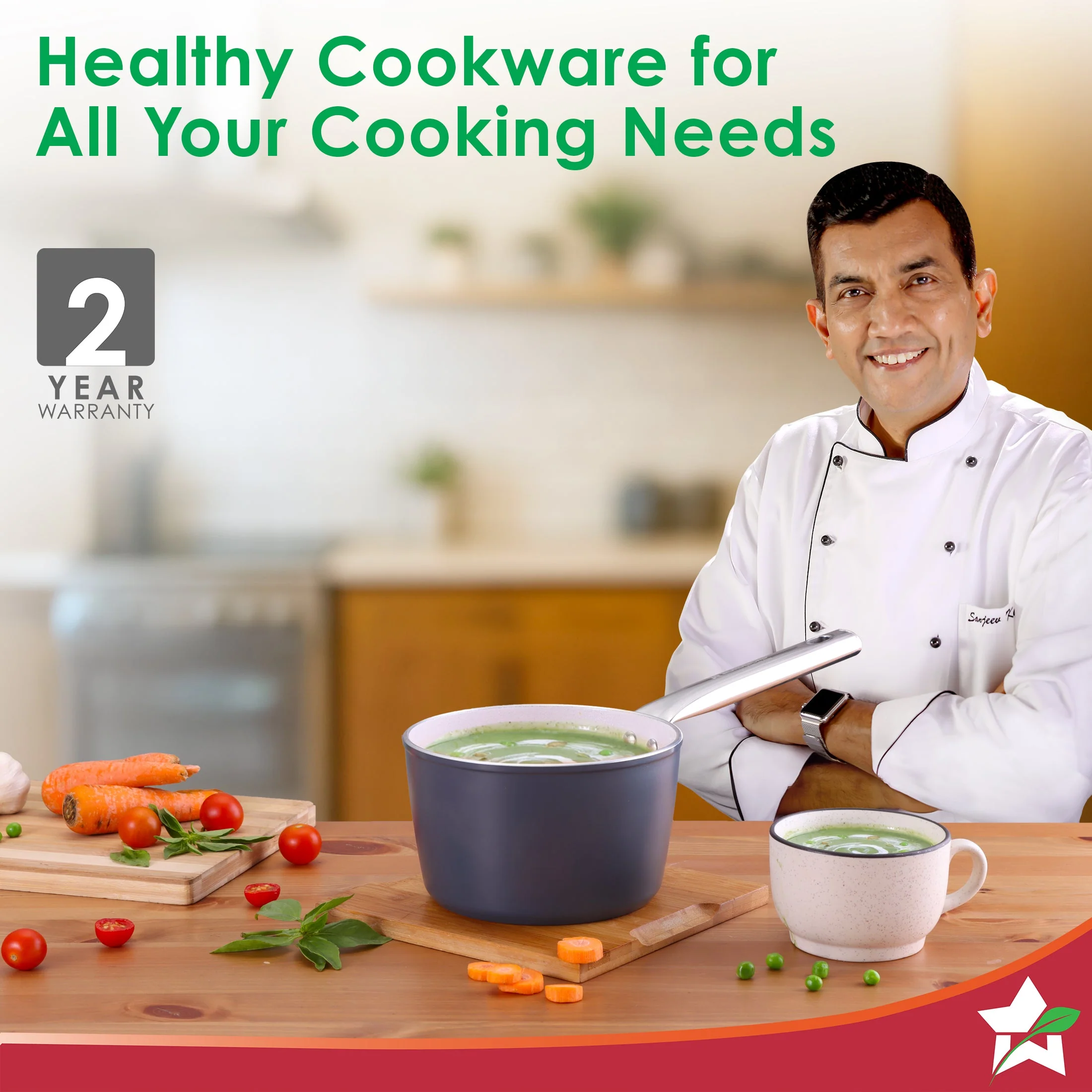 Eco-Glide Ceramic Saucepan 16cm, Non-Toxic, Chemical & PFOA Free, 1.75L capacity, Low Oil Cooking, Scratch-resistant, Stainless-steel Handle, Gas & Induction Compatible, 2-Yr Warranty, Grey - Image 2