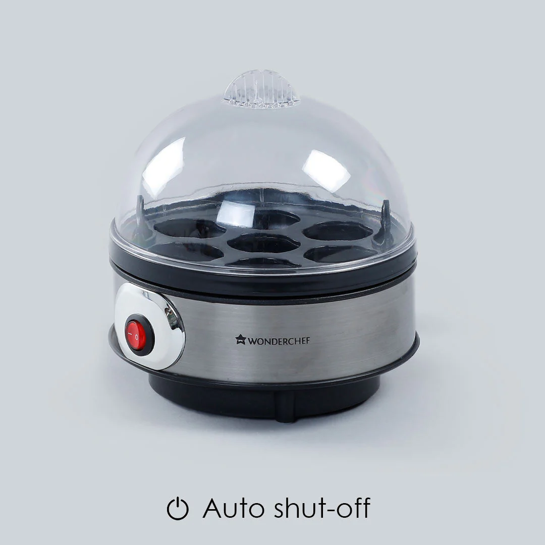 Instant Electric Egg Boiler with 7 Egg Poachers|3 Boiling Modes, Soft, Medium, Hard| Auto Shut Off Technology| Non-stick Egg Rack, Transparent Lid, Stainless Steel Body & Heating Plate, Steamer Rack| Alarm| Easy & Quick Operation| Black| 2 Year Warranty - Image 9