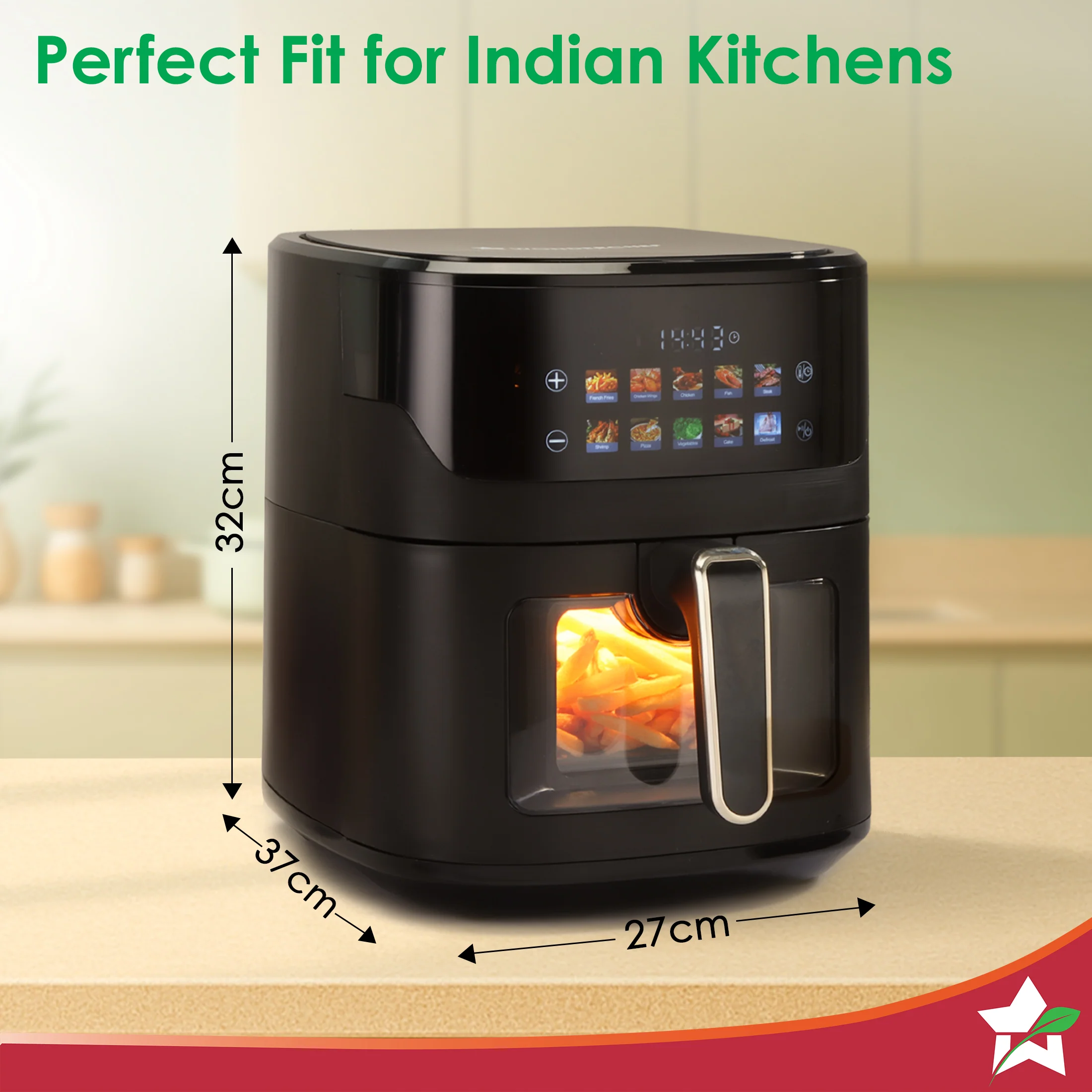 Evita Digital Air Fryer, 1600W, 6.5 L, Rapid Hot Air Technology, 10 Pre-set Menus, Non-stick Basket, In-built Memory, Customised Time & Temperature Control, Fry, Bake, Grill, 2-Yr Warranty - Image 5