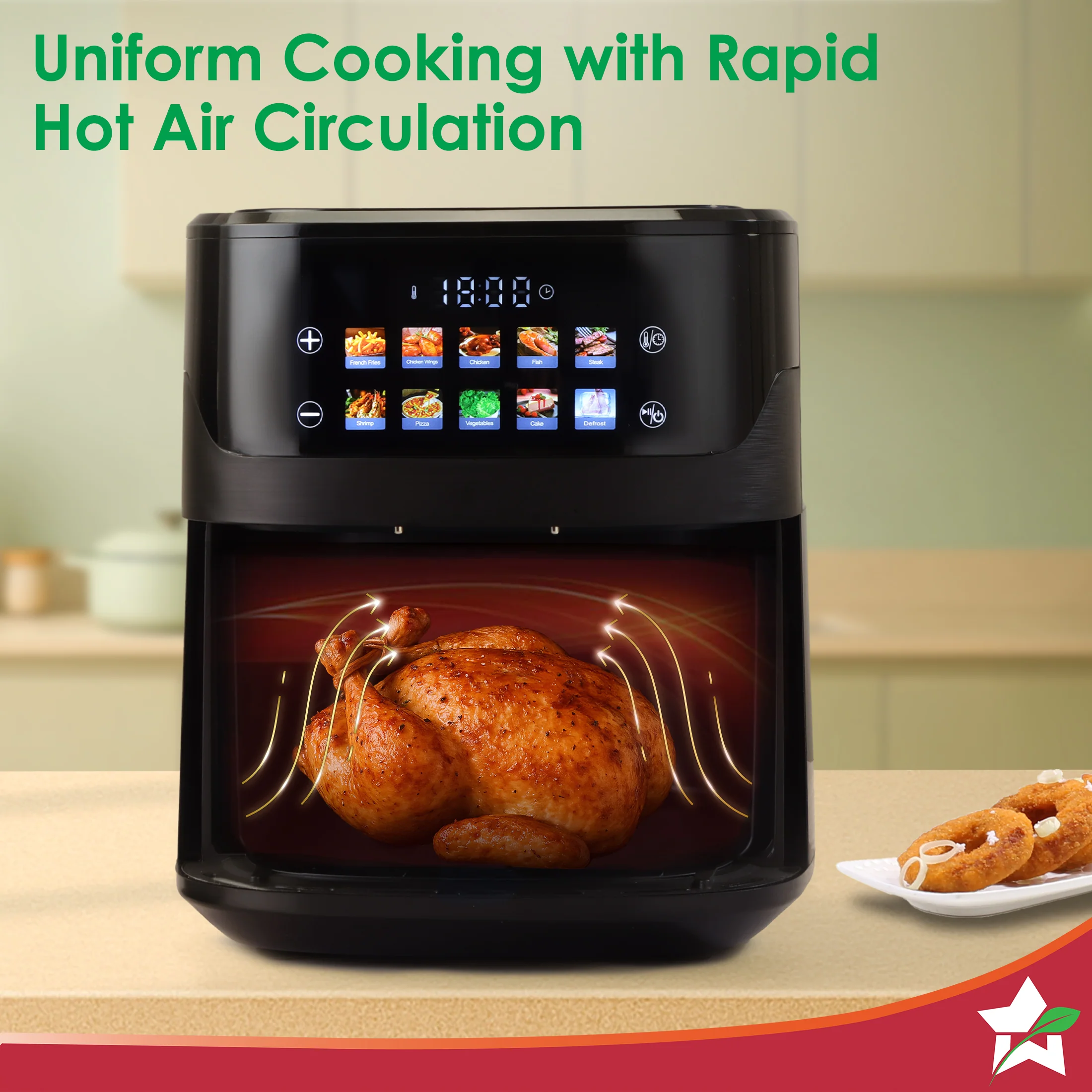 Evita Digital Air Fryer, 1600W, 6.5 L, Rapid Hot Air Technology, 10 Pre-set Menus, Non-stick Basket, In-built Memory, Customised Time & Temperature Control, Fry, Bake, Grill, 2-Yr Warranty - Image 9