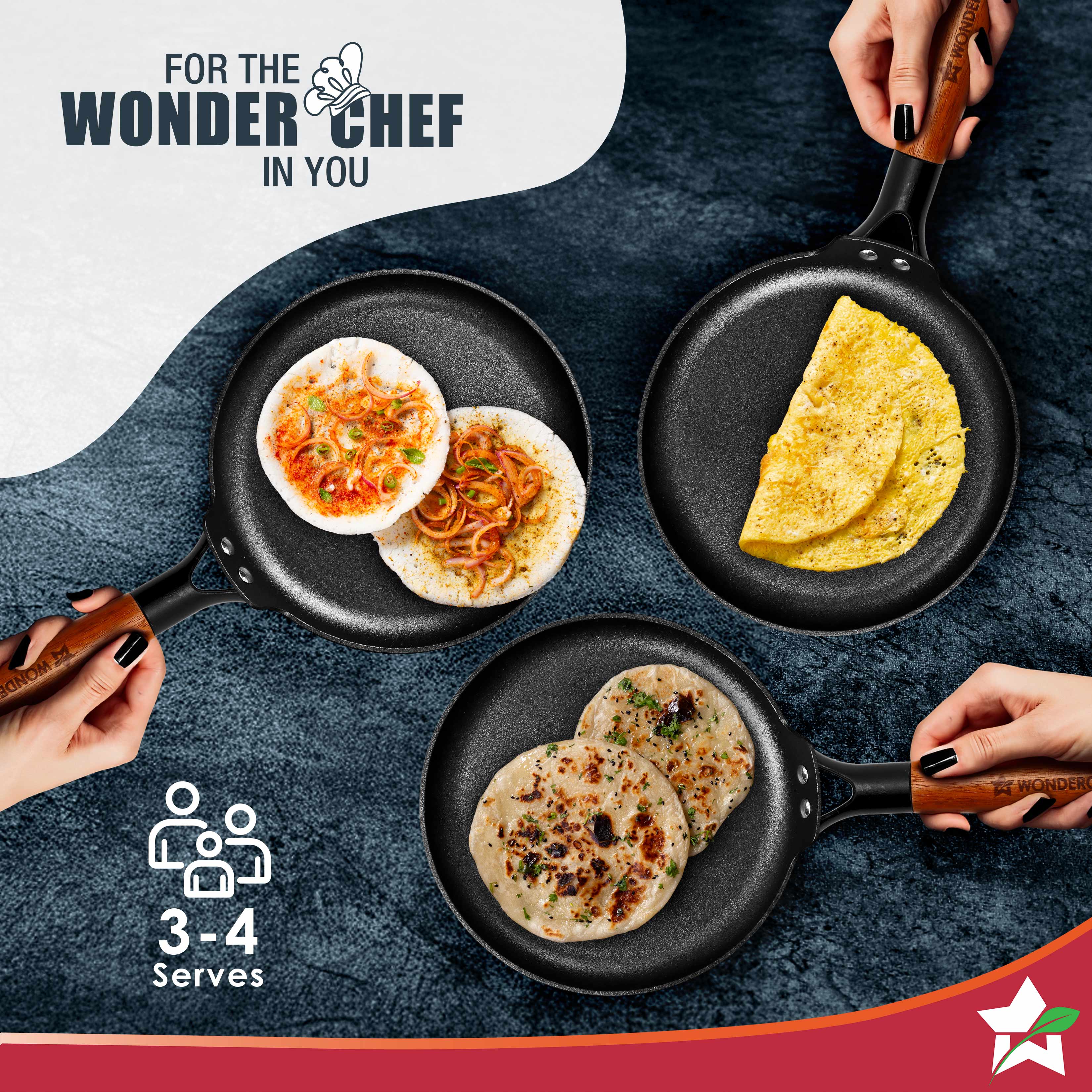 Ferro Light-weight Cast-iron Dosa Tawa, 26cm, 40% Lighter, Pre-seasoned with 100% Vegetable Oil, Non-toxic, Chemical-free, Induction-friendly, Long Cool-touch Wood Handles, 10-Yr Warranty - Image 8