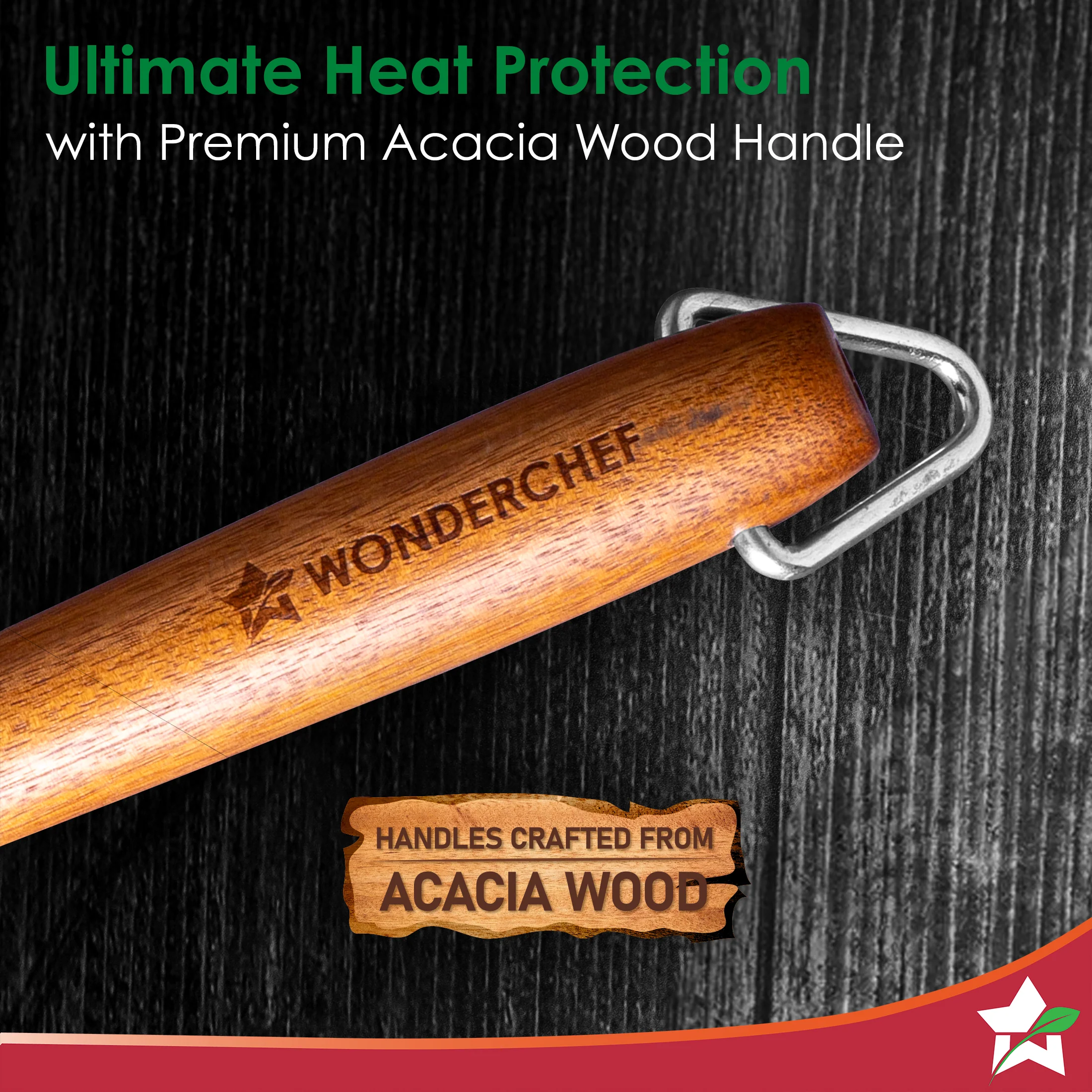 Ferro Light-weight Cast-iron Dosa Tawa | 30cm | Pre-seasoned with 100% Vegetable Oil | 40% Lighter than Regular Cast-iron Cookware | Cool-touch Real Acacia Wood Handles | 10-Year Warranty - Image 6