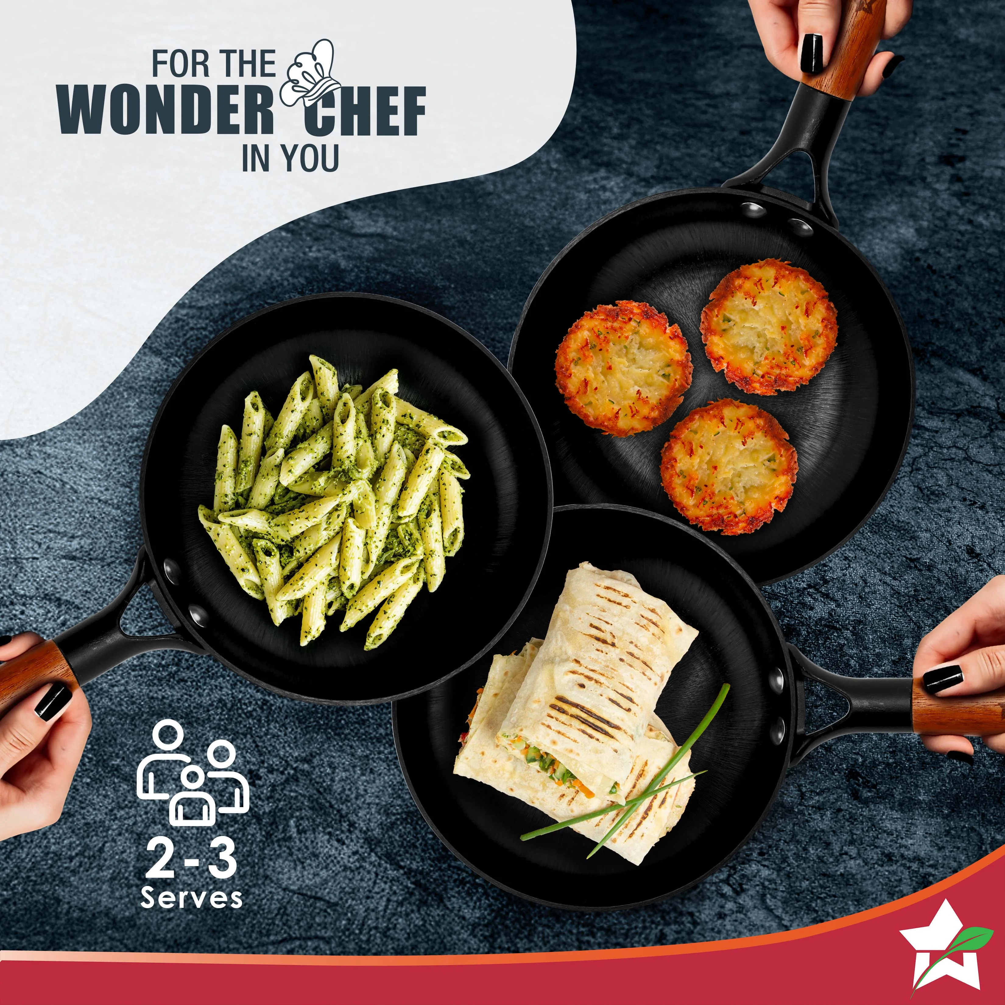 Ferro Light-weight Cast-iron Fry Pan, 16cm, 40% Lighter, Pre-seasoned with 100% Vegetable Oil, Non-toxic, Chemical-free, Induction-friendly, Long Cool-touch Wood Handles, 10-Yr Warranty - Image 8