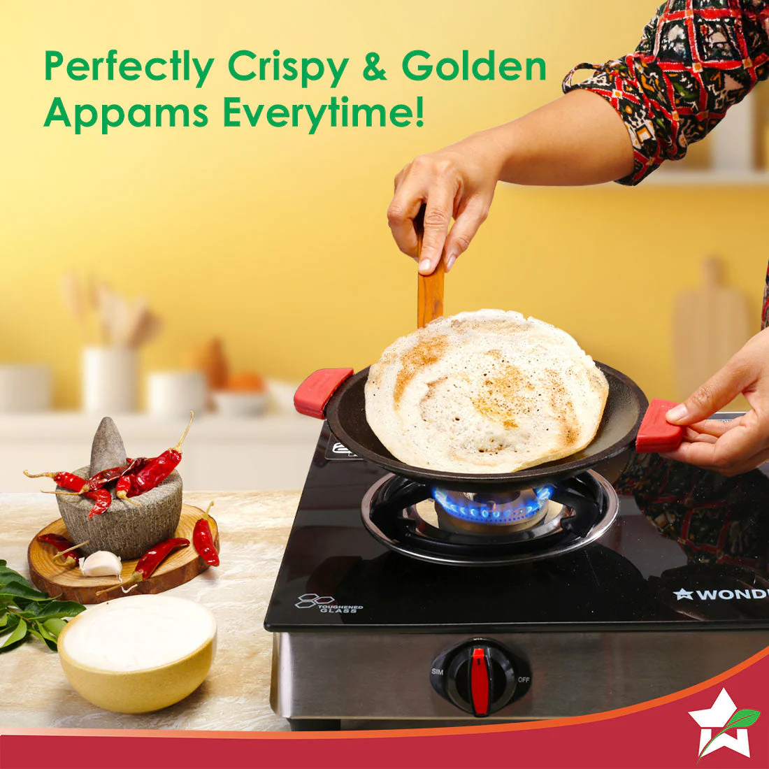 Forza Cast-iron Appachetty | 20cm | Made from Heavy-duty Cast-iron | For Appams, Dosas, Rotis | Naturally Non-stick | Uniform Heating, Slow Cooking | Chemical-free | Lifetime Warranty - Image 4